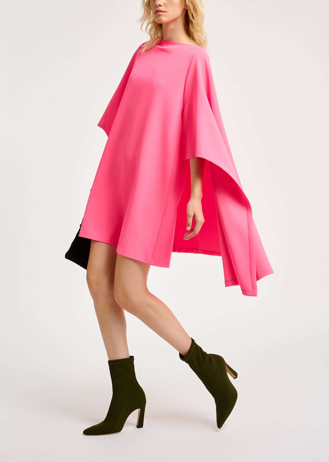 Neon pink cape-effect mini dress RE—SSENTIEL | Essentiel second hand