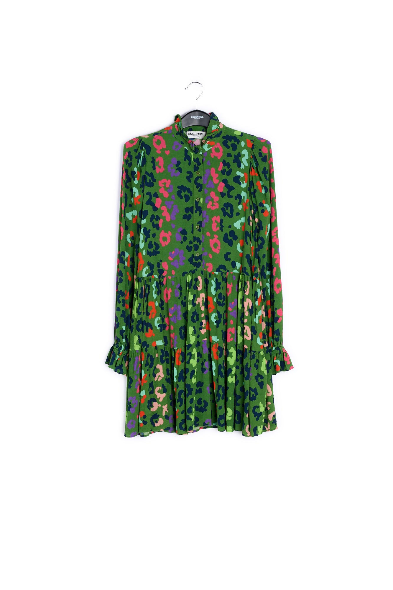 Green leopard print mini dress RE—SSENTIEL | Essentiel second hand