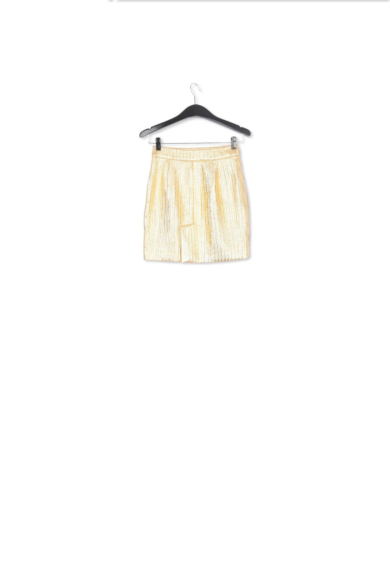 Gold metallic mini skirt RE—SSENTIEL | Essentiel second hand