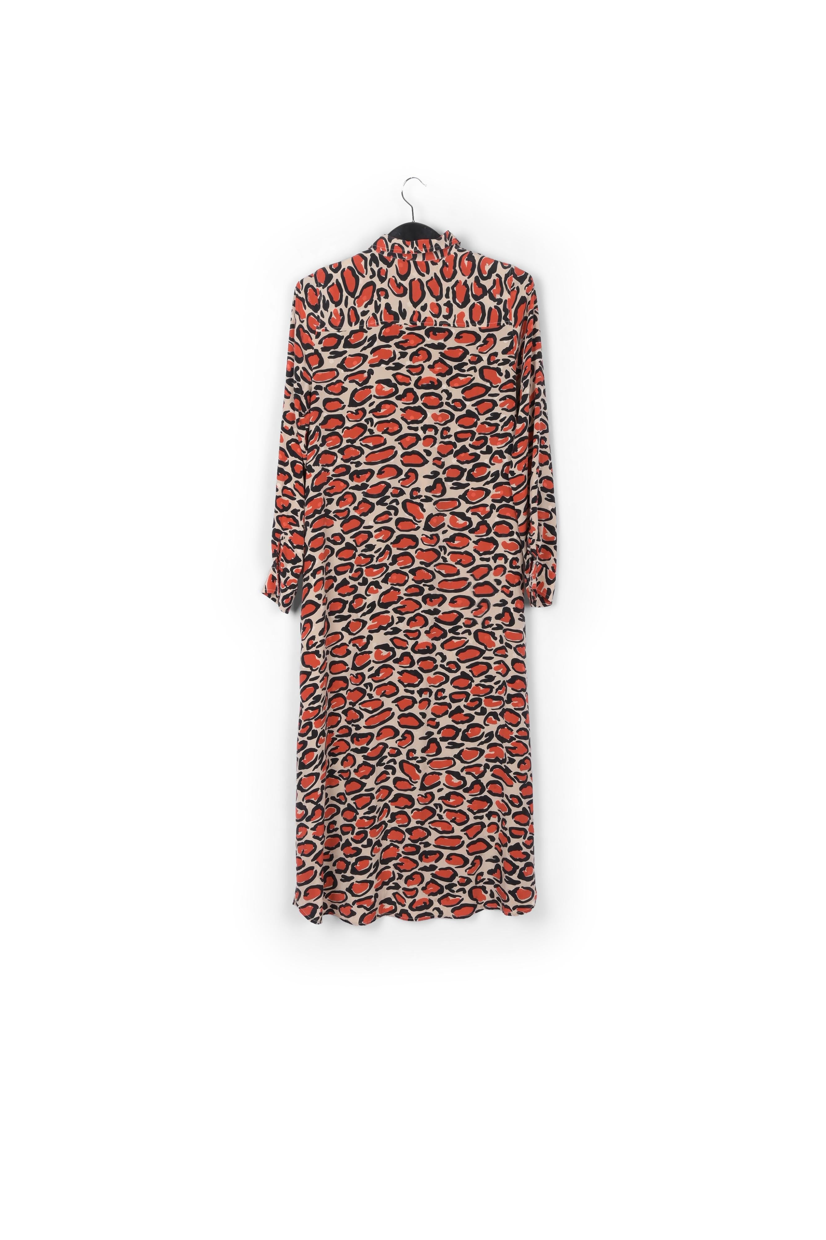 Robe chemise en soie écrue à imprimé léopard RE—SSENTIEL | Essentiel second hand