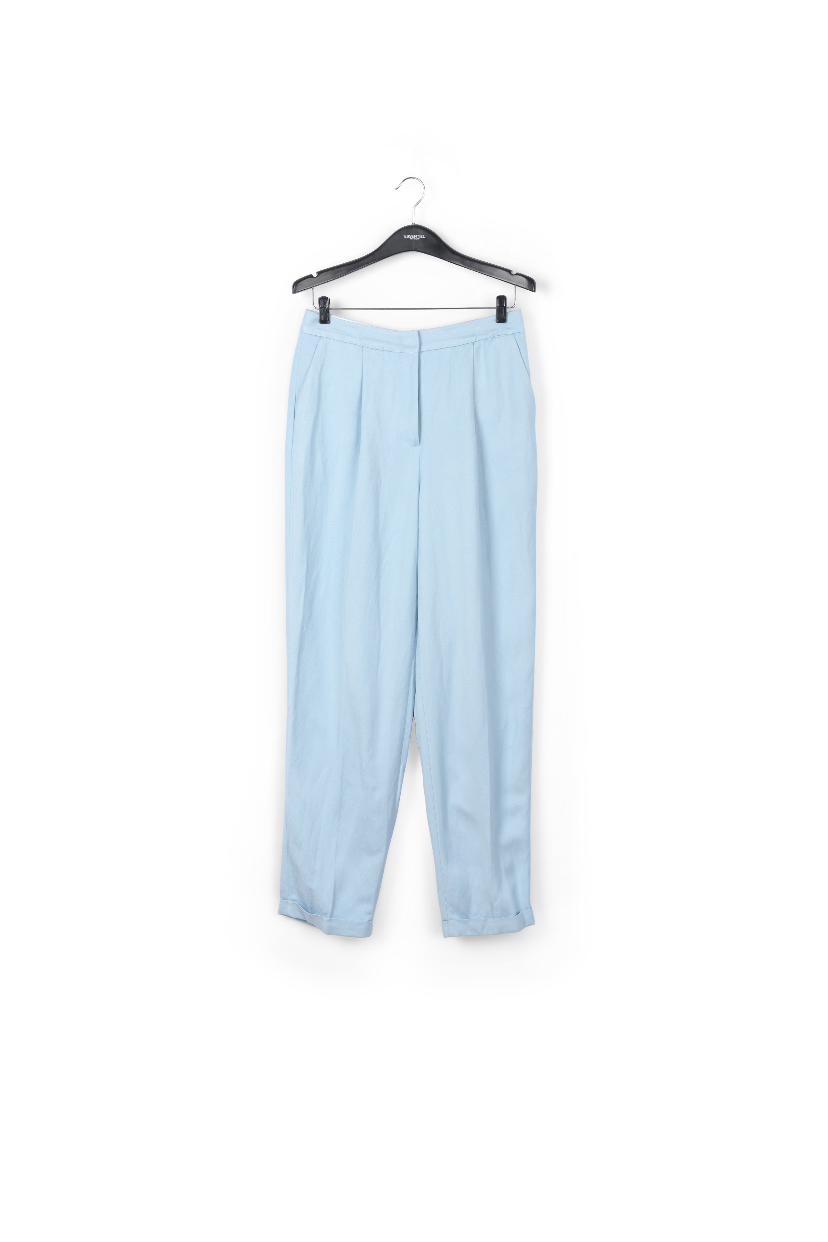 Light blue tailored mid-rise pants RE—SSENTIEL | Essentiel second hand