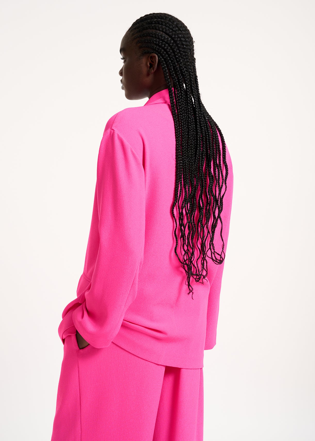 Fuchsia double-breasted blazer RE—SSENTIEL | Essentiel second hand