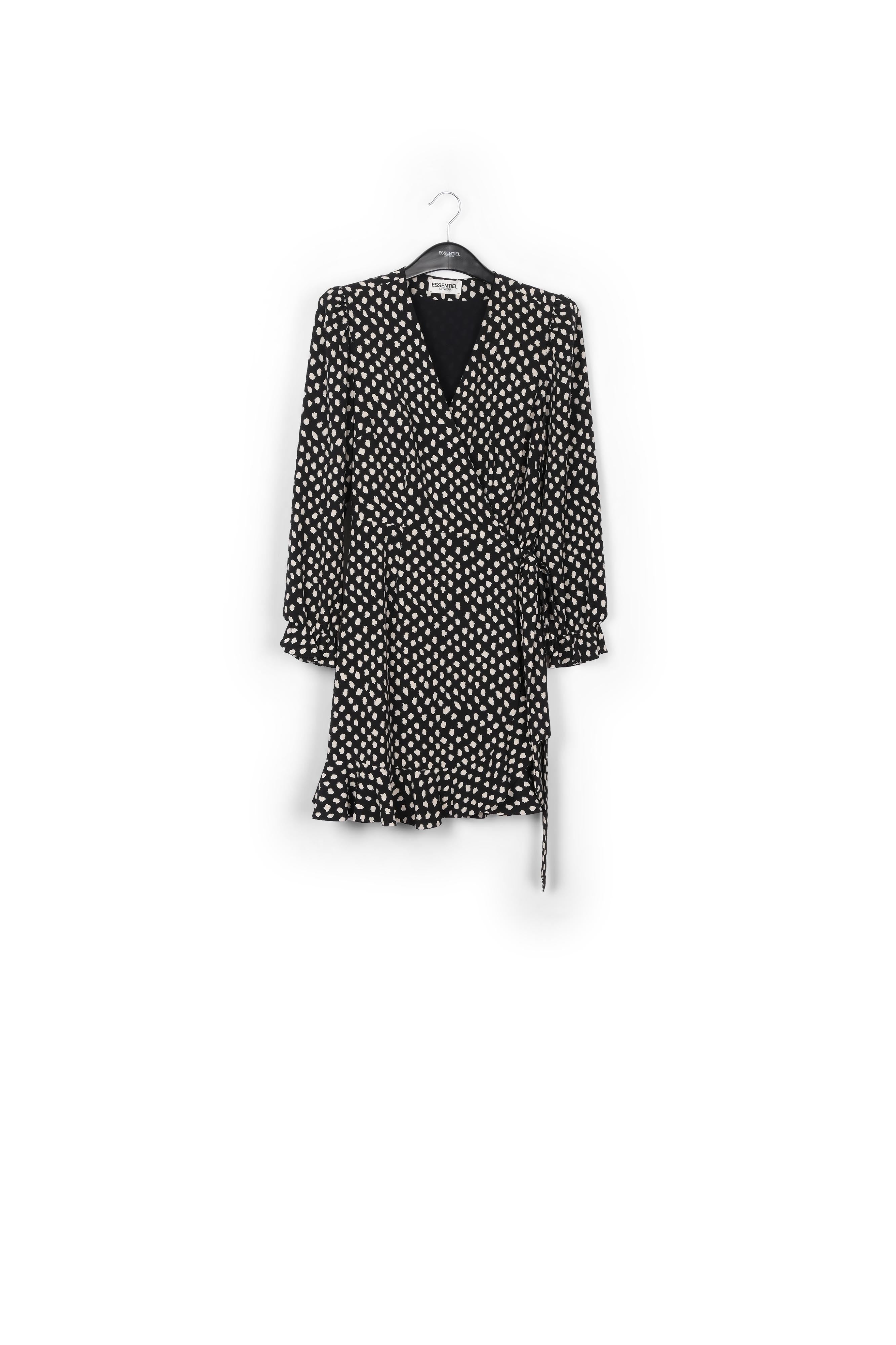 Mini robe cache-cœur noire à pois RE—SSENTIEL | Essentiel second hand