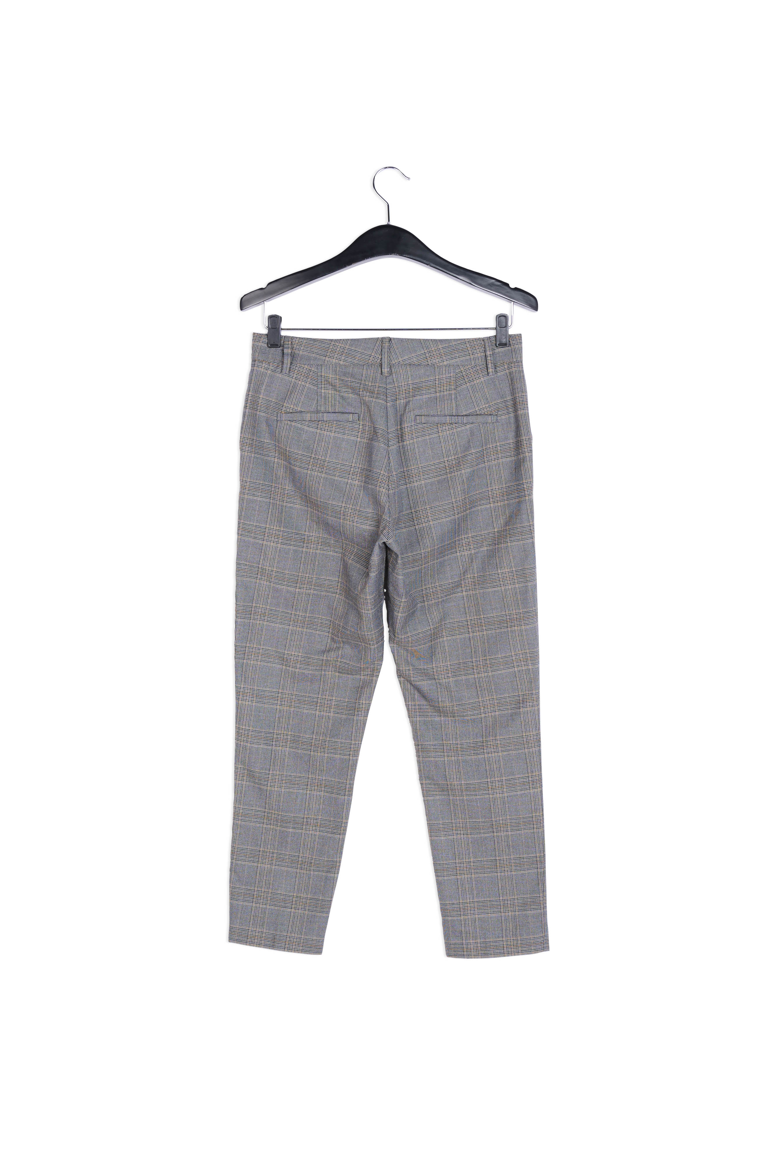 Pantalon gris 7/8me fuselé à carreaux RE—SSENTIEL | Essentiel second hand