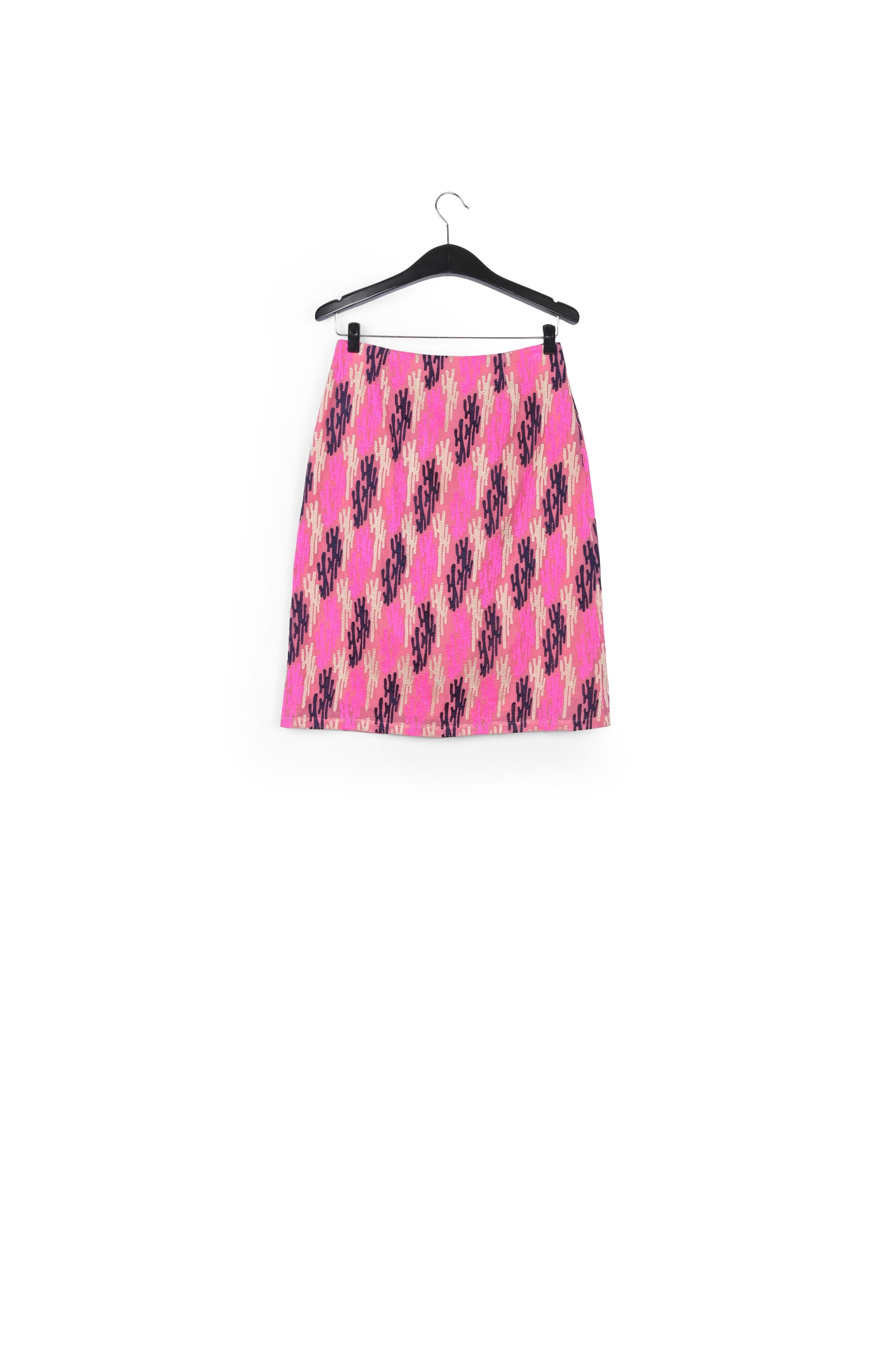 Pink sequin-embroidered A-line skirt RE—SSENTIEL | Essentiel second hand