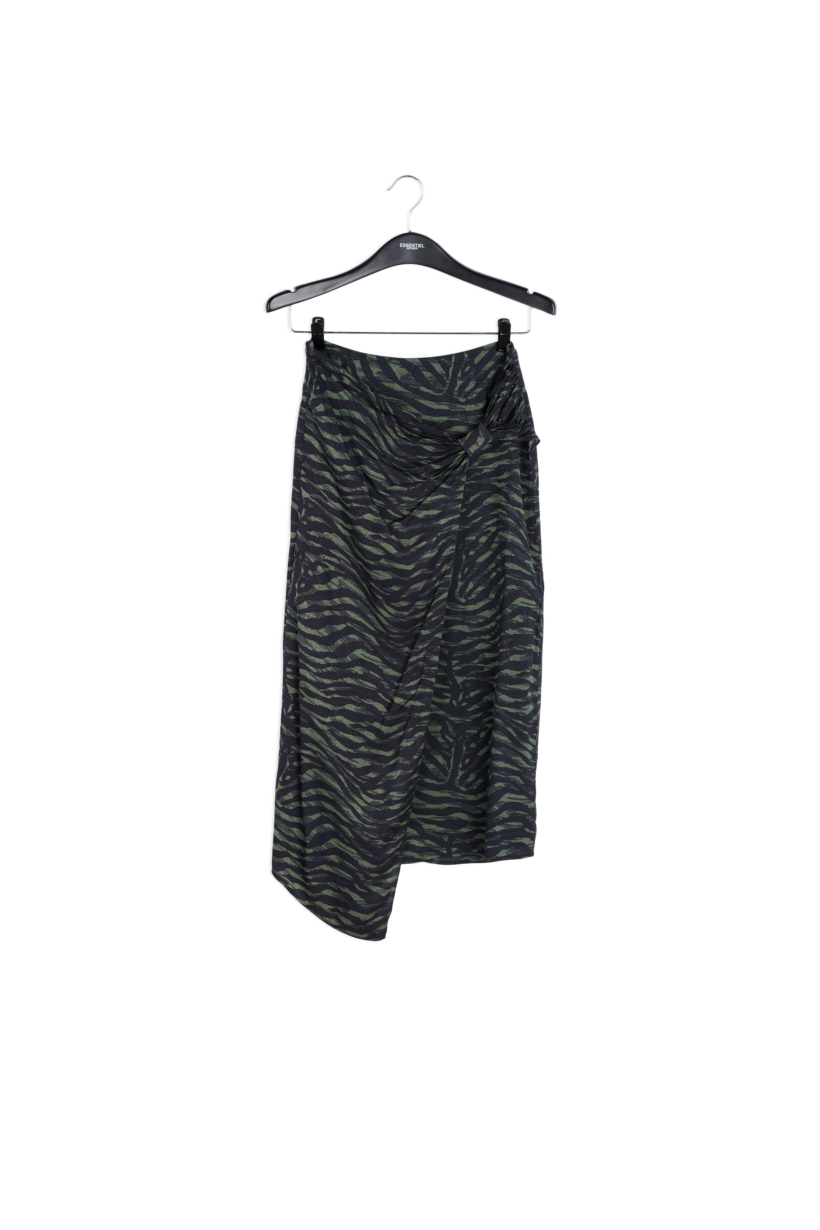 Jupe fourreau portefeuille kaki et noire RE—SSENTIEL | Essentiel second hand