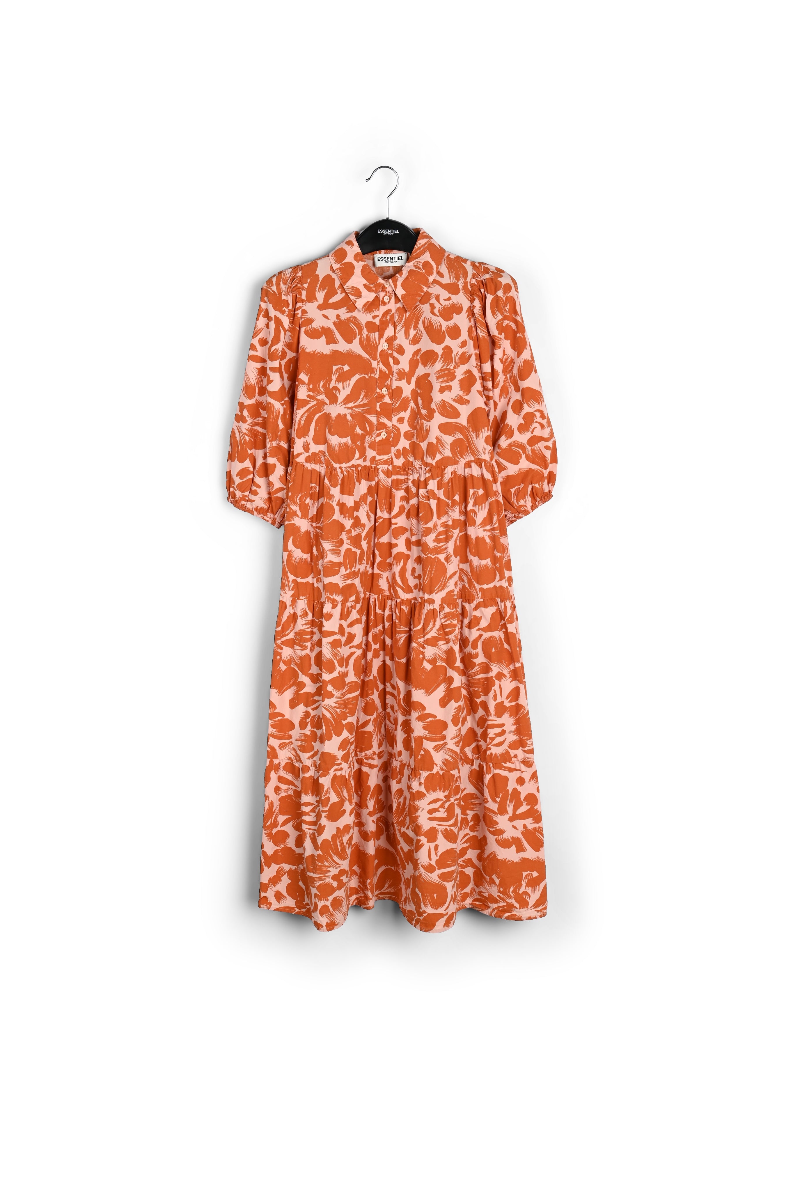 Light pink and orange floral-print maxi dress RE—SSENTIEL | Essentiel second hand