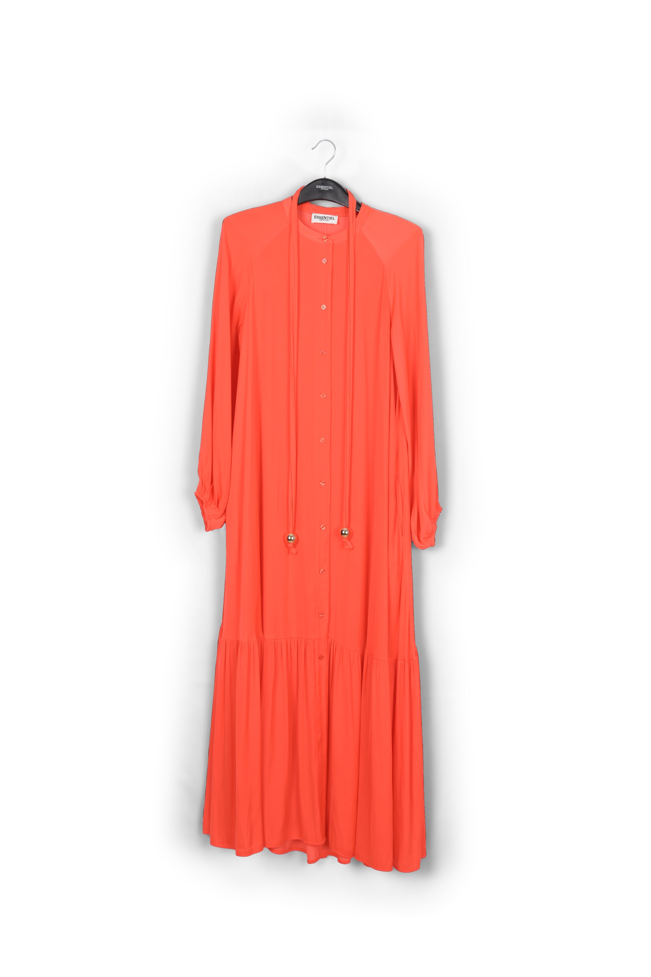 Bright orange long-sleeved maxi dress RE—SSENTIEL | Essentiel second hand