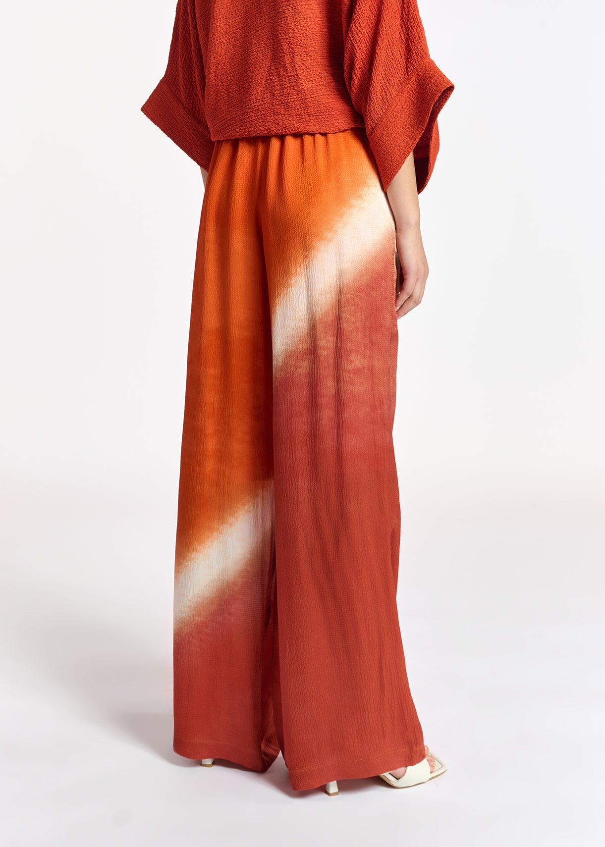 Orange wide-leg tie-dye pants RE—SSENTIEL | Essentiel second hand