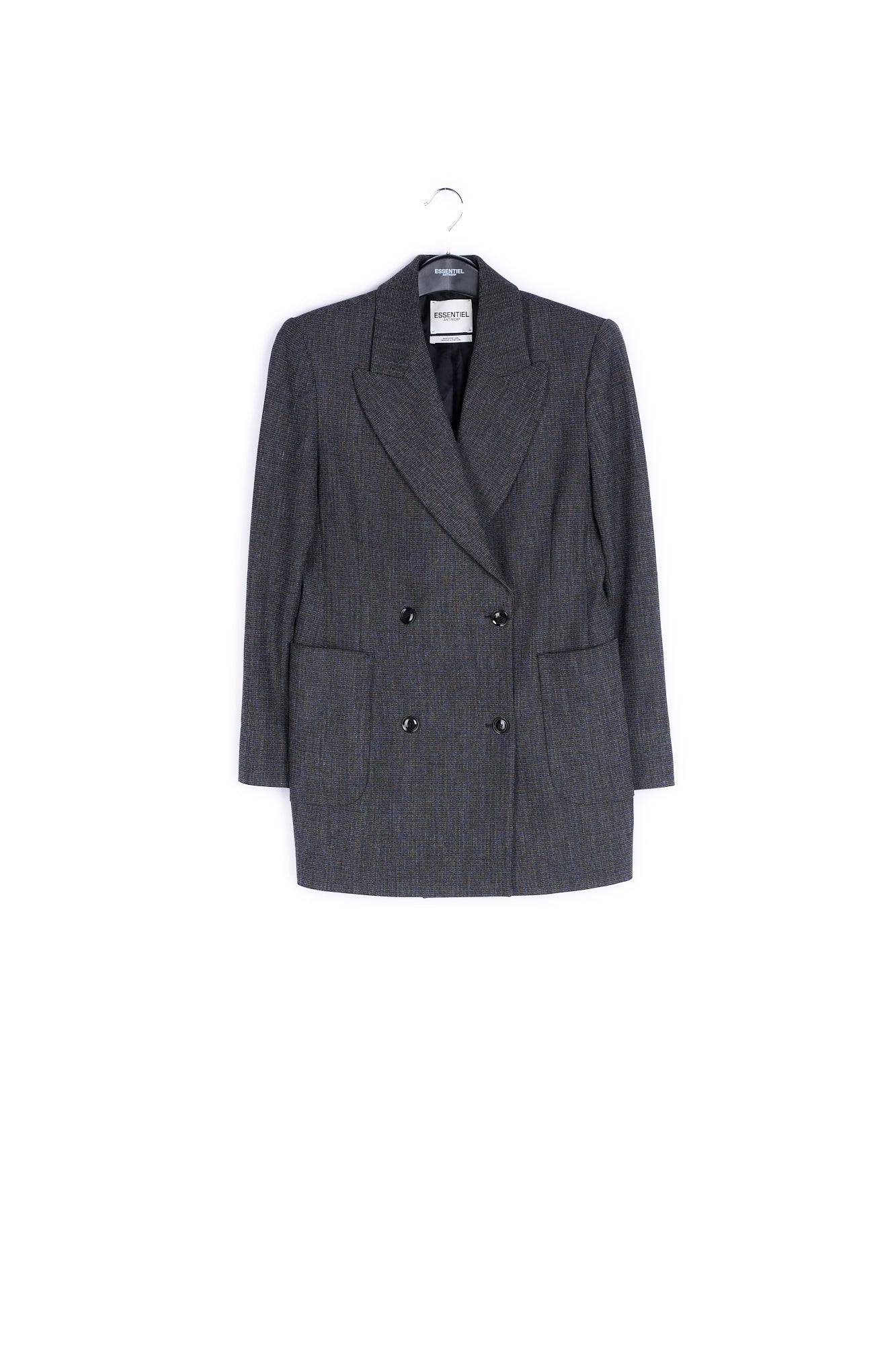 Black double-breasted blazer RE—SSENTIEL | Essentiel second hand