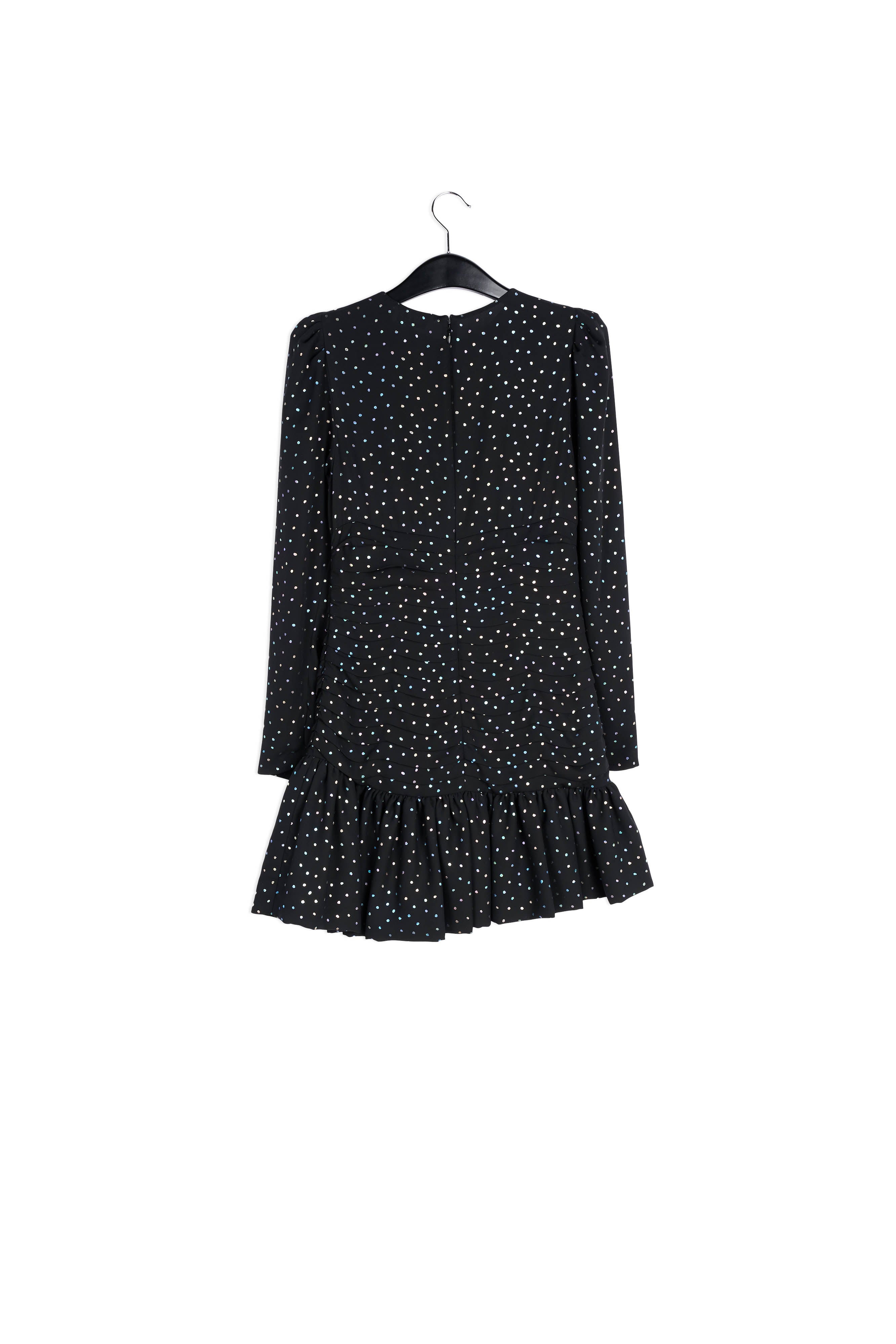 Mini robe noire à pois holographiques RE—SSENTIEL | Essentiel second hand