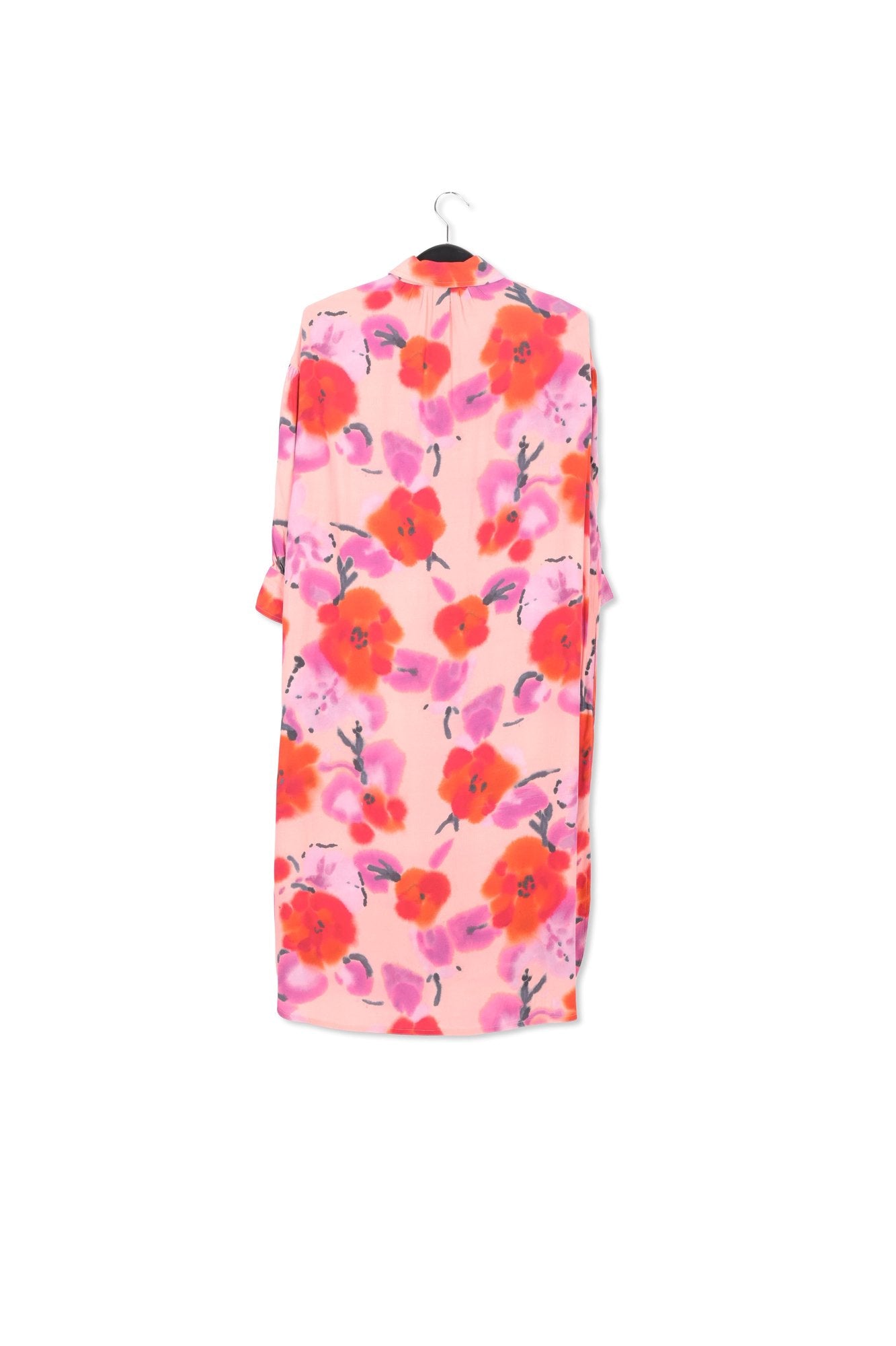 Robe chemise à fleurs rose clair, rouge et pourpre RE—SSENTIEL | Essentiel second hand