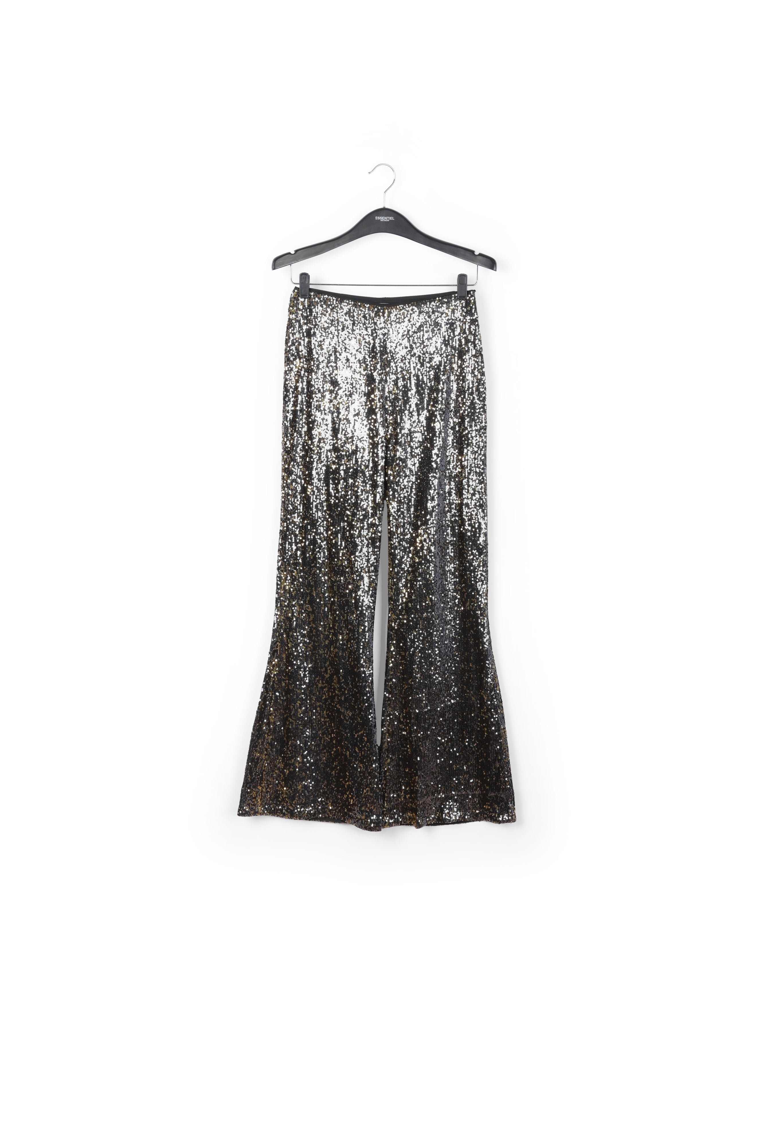 Black and gold sequined flared pants RE—SSENTIEL | Essentiel second hand
