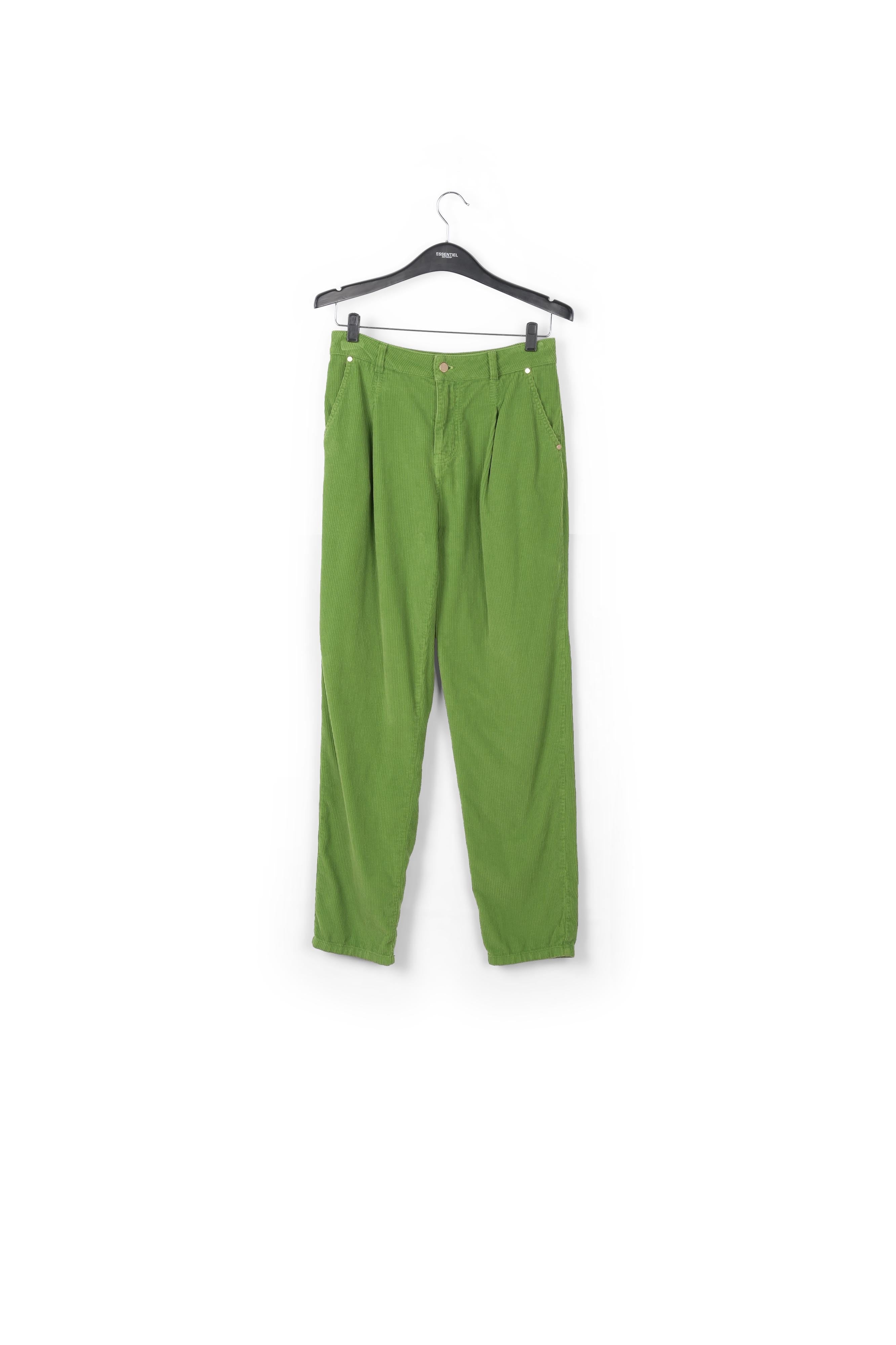Groene broek van katoenen fluweel RE—SSENTIEL | Essentiel second hand
