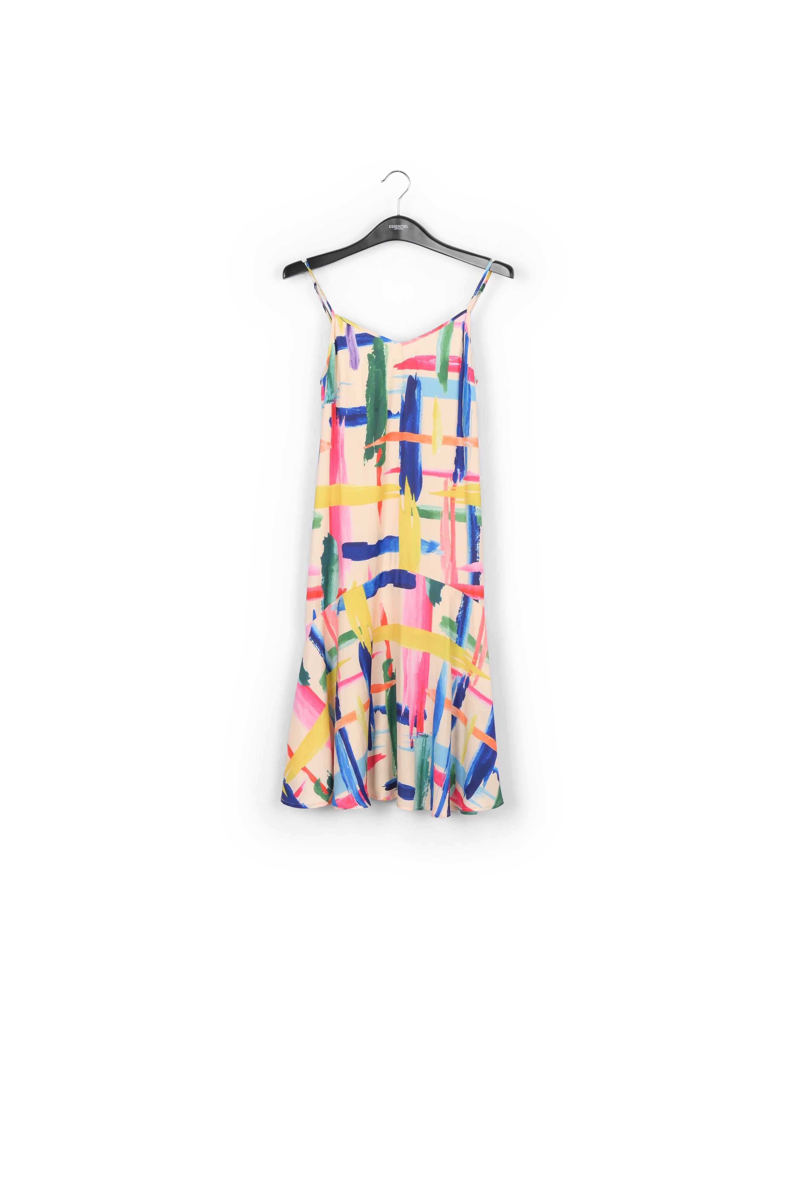 Multicolored graphic striped midi dress RE—SSENTIEL | Essentiel second hand