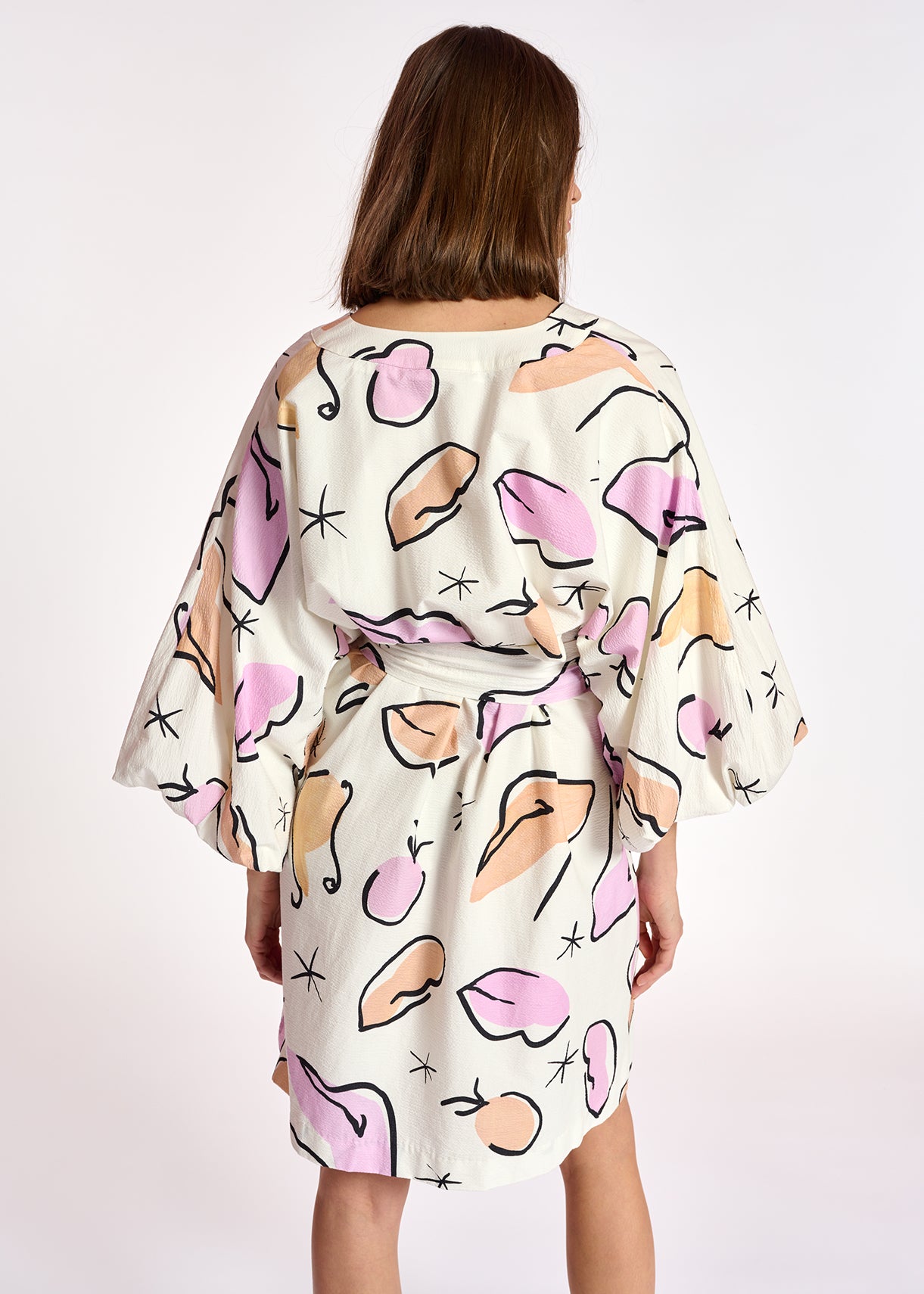 Mini robe blanche à imprimé abstrait RE—SSENTIEL | Essentiel second hand