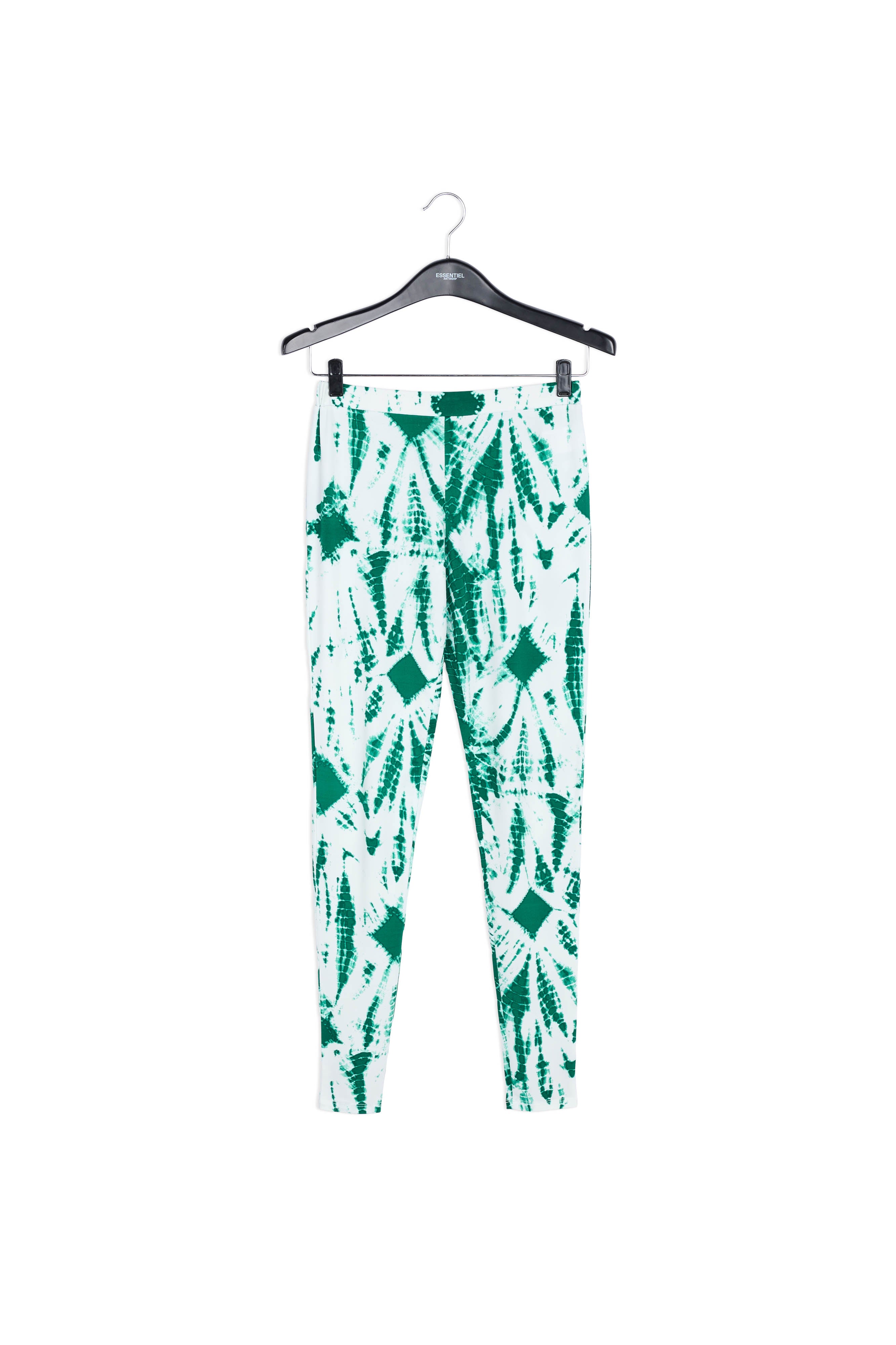 Gebroken witte en groene tie-dyed legging RE—SSENTIEL | Essentiel second hand