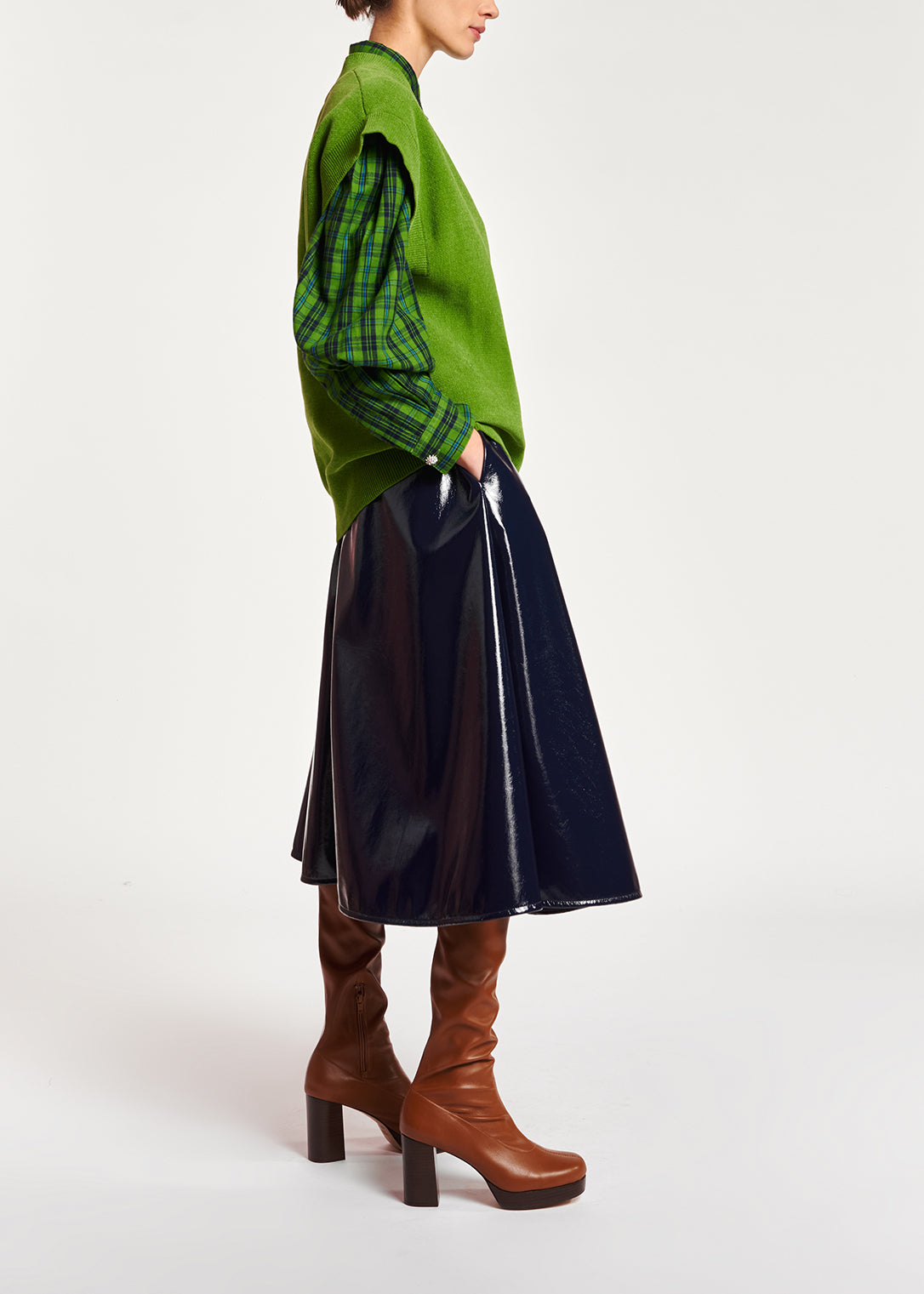 Groen gebreid vest zonder mouwen RE—SSENTIEL | Essentiel second hand