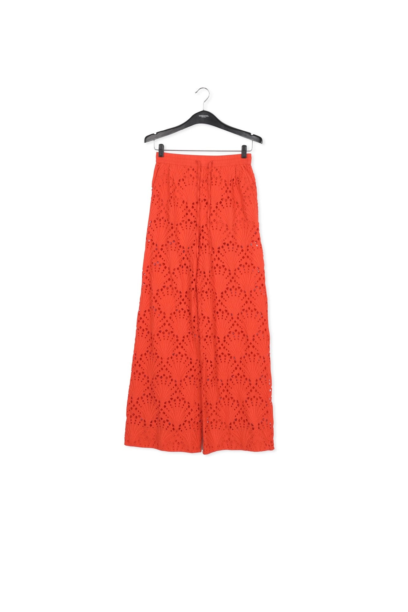 Red broderie anglaise cotton pants RE—SSENTIEL | Essentiel second hand