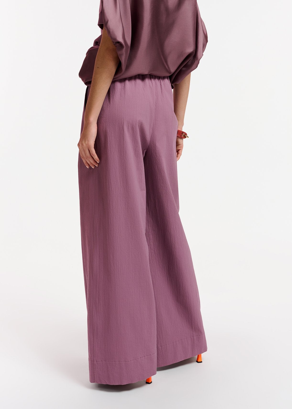 Mauve wide-leg pants RE—SSENTIEL | Essentiel second hand