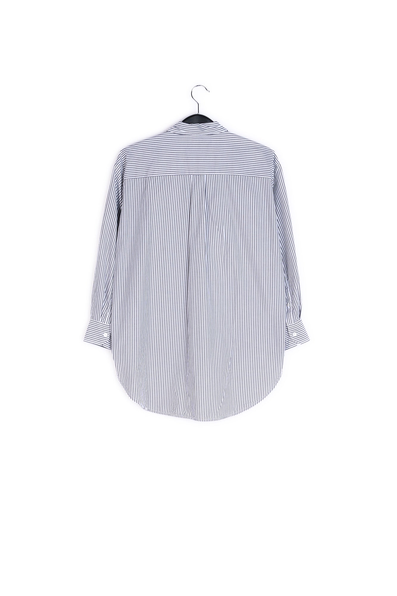 Grey and off-white striped cotton shirt RE—SSENTIEL | Essentiel second hand