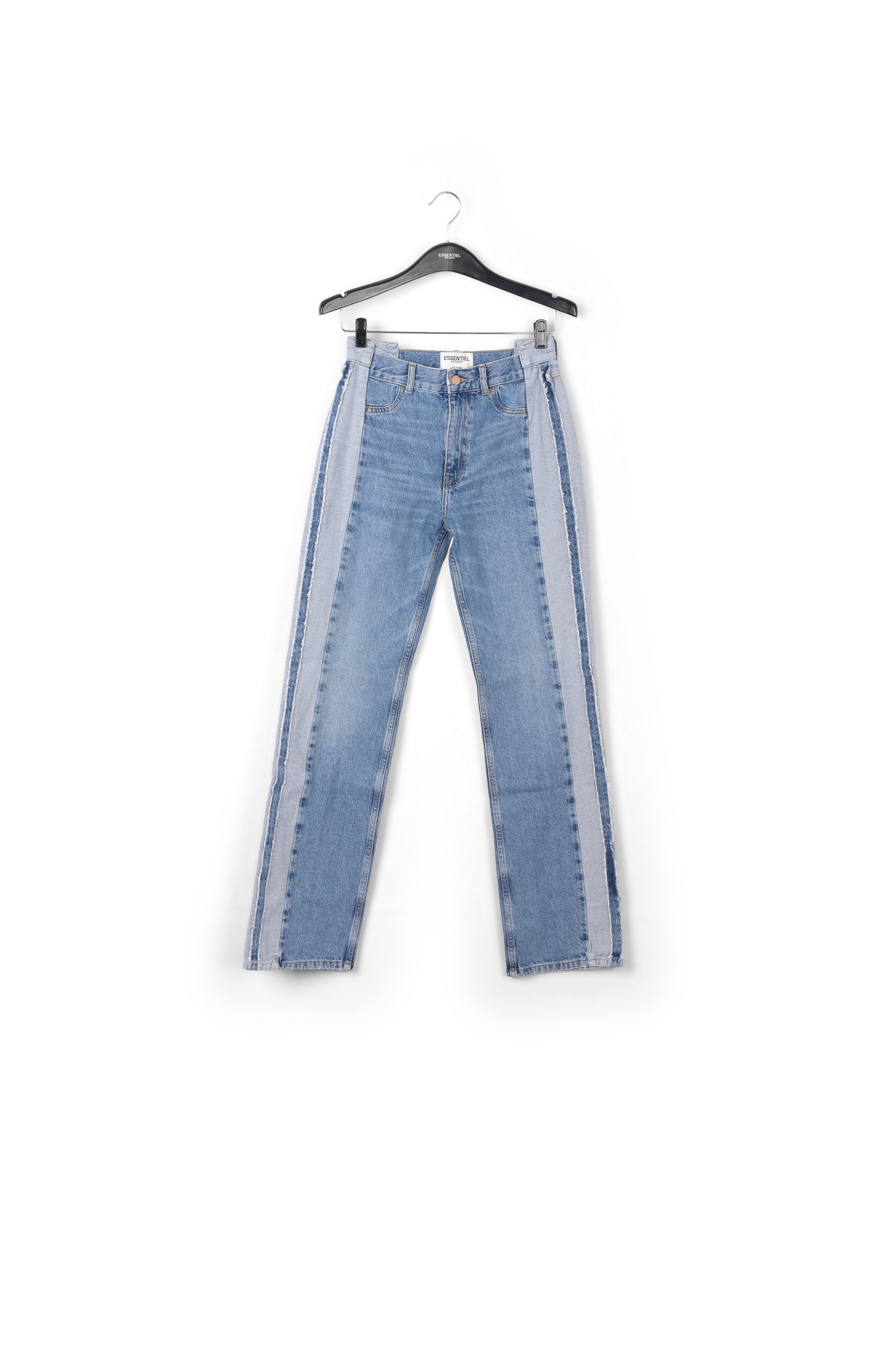 Blue denim straight-leg jeans with inside-out look RE—SSENTIEL | Essentiel second hand