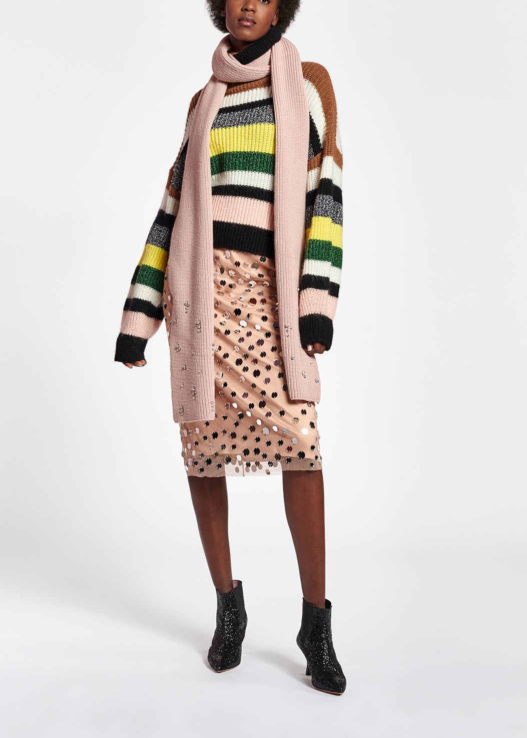 Pull à  col roulé en laine mélangée à  rayures RE—SSENTIEL | Essentiel second hand