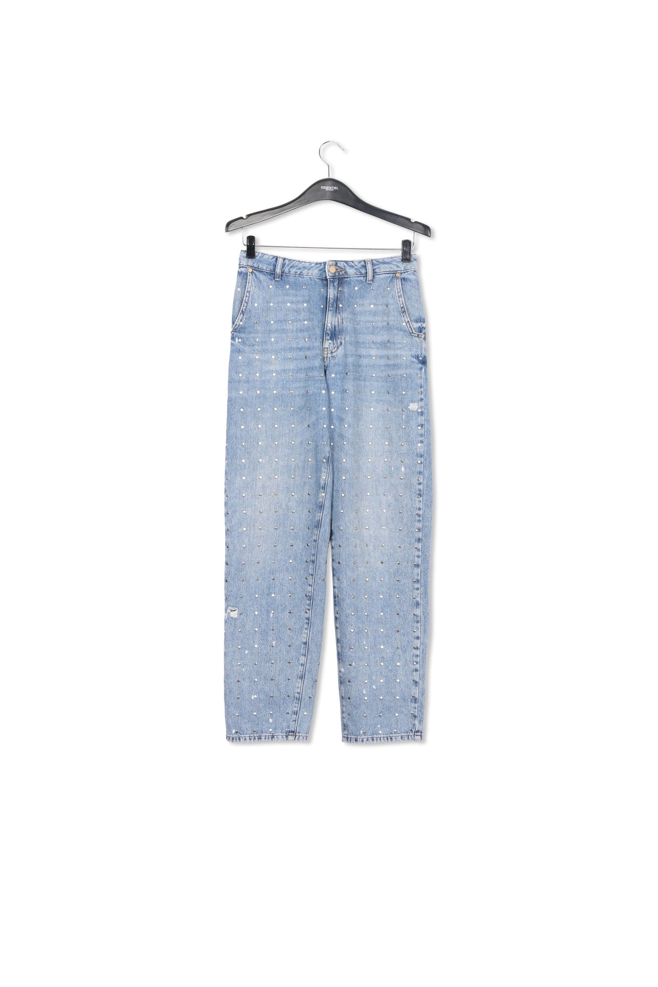 Jean boyfriend bleu à rivets RE—SSENTIEL | Essentiel second hand