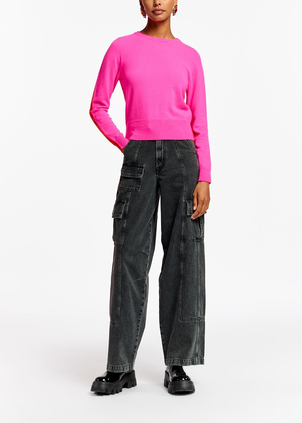 Pink and red merino-cashmere knit sweater RE—SSENTIEL | Essentiel second hand