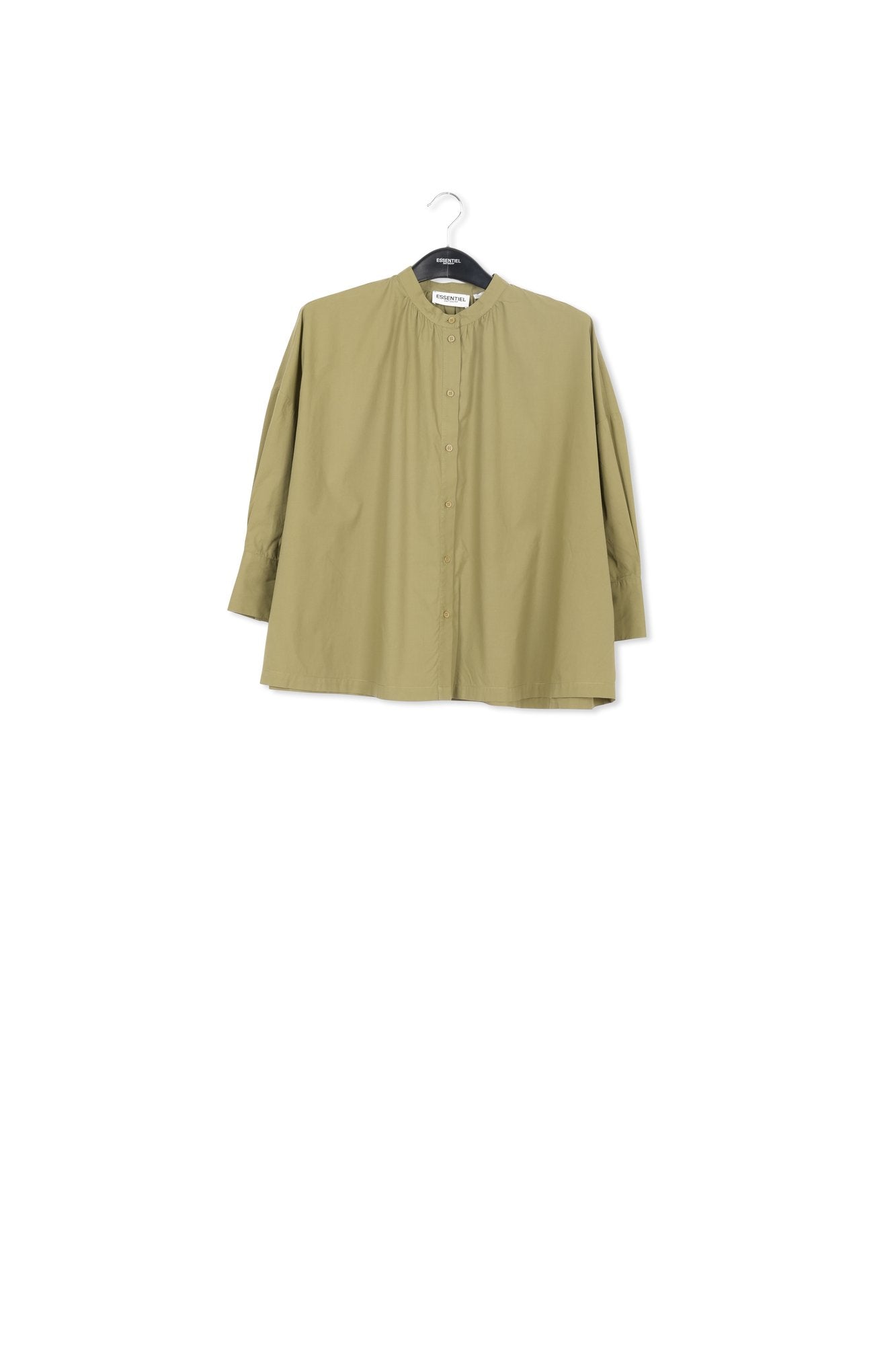 Kaki oversized overhemd van katoen RE—SSENTIEL | Essentiel second hand