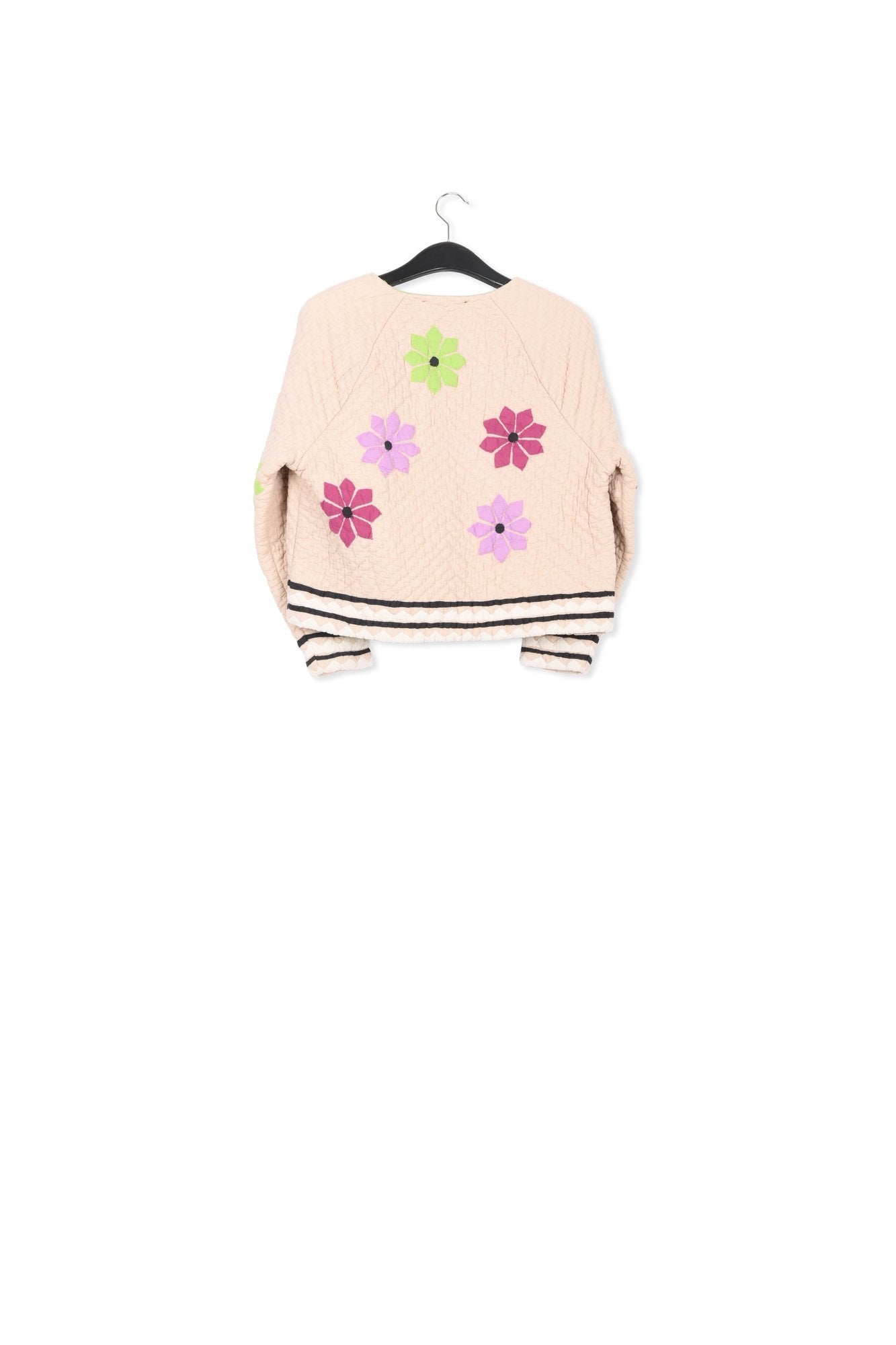 Off-white quilted jacket with flower patches RE—SSENTIEL | Essentiel second hand