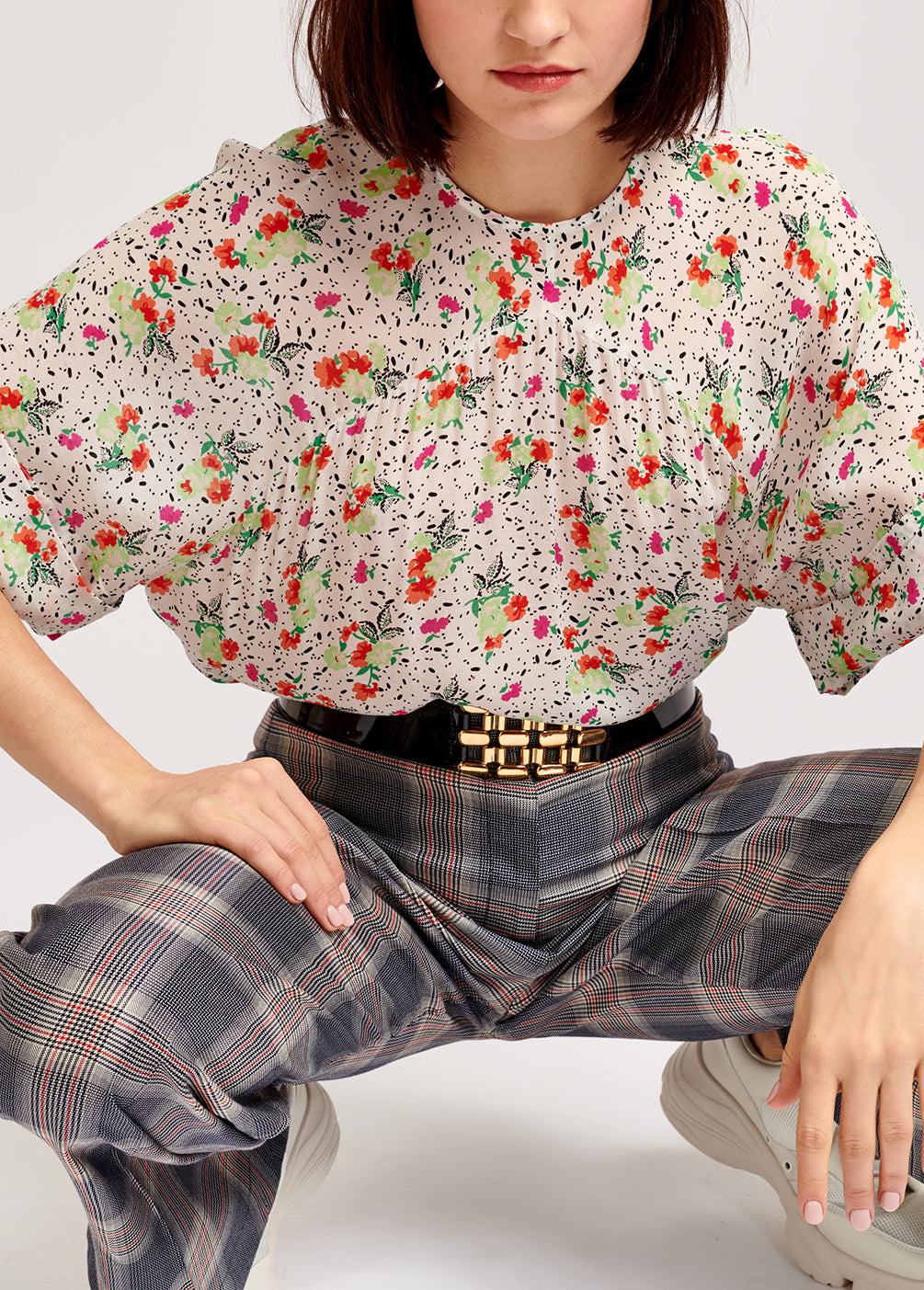 Top blanc cassé à imprimé floral RE—SSENTIEL | Essentiel second hand