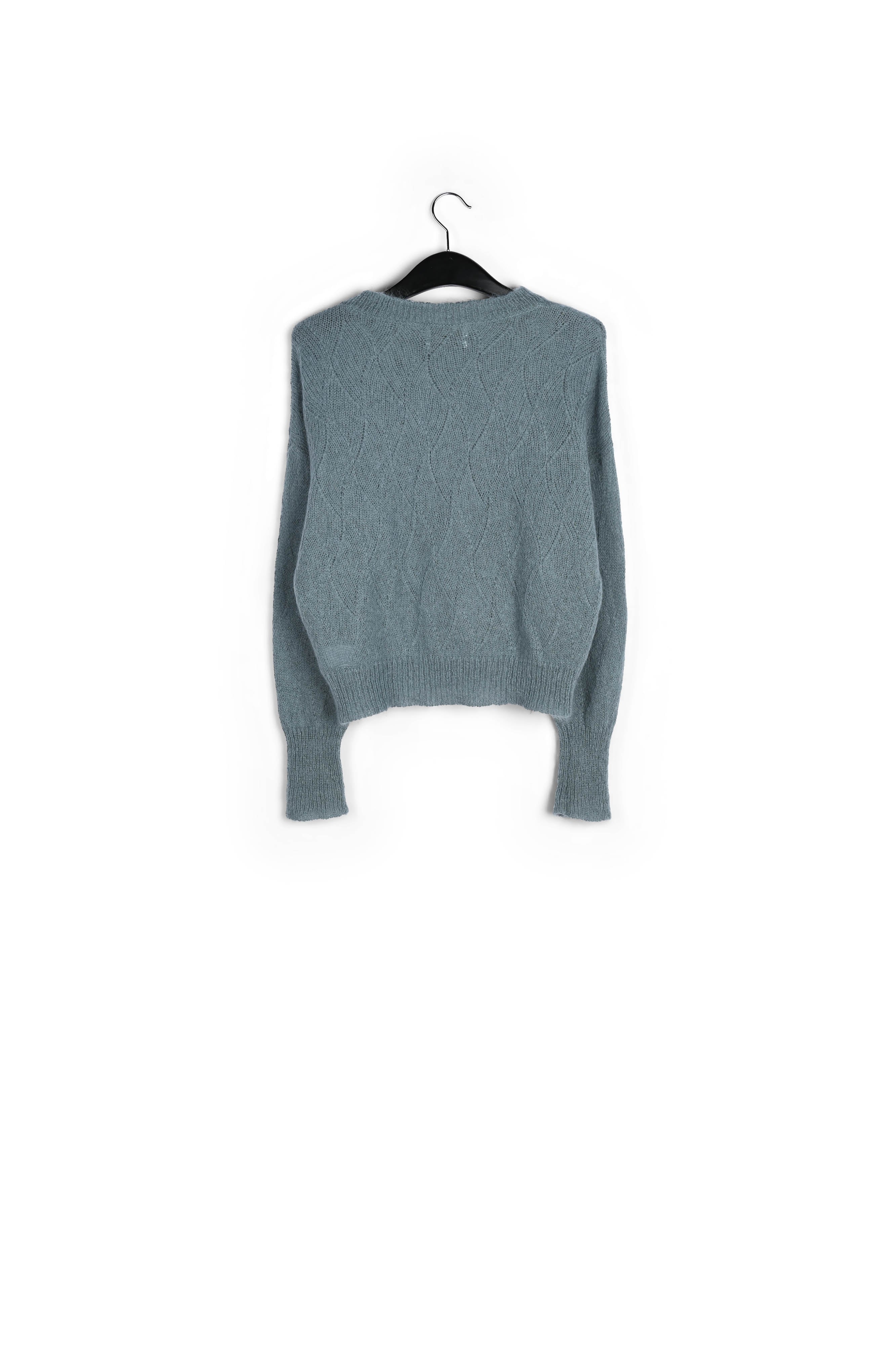 Blue ajour-knitted mohair sweater RE—SSENTIEL | Essentiel second hand