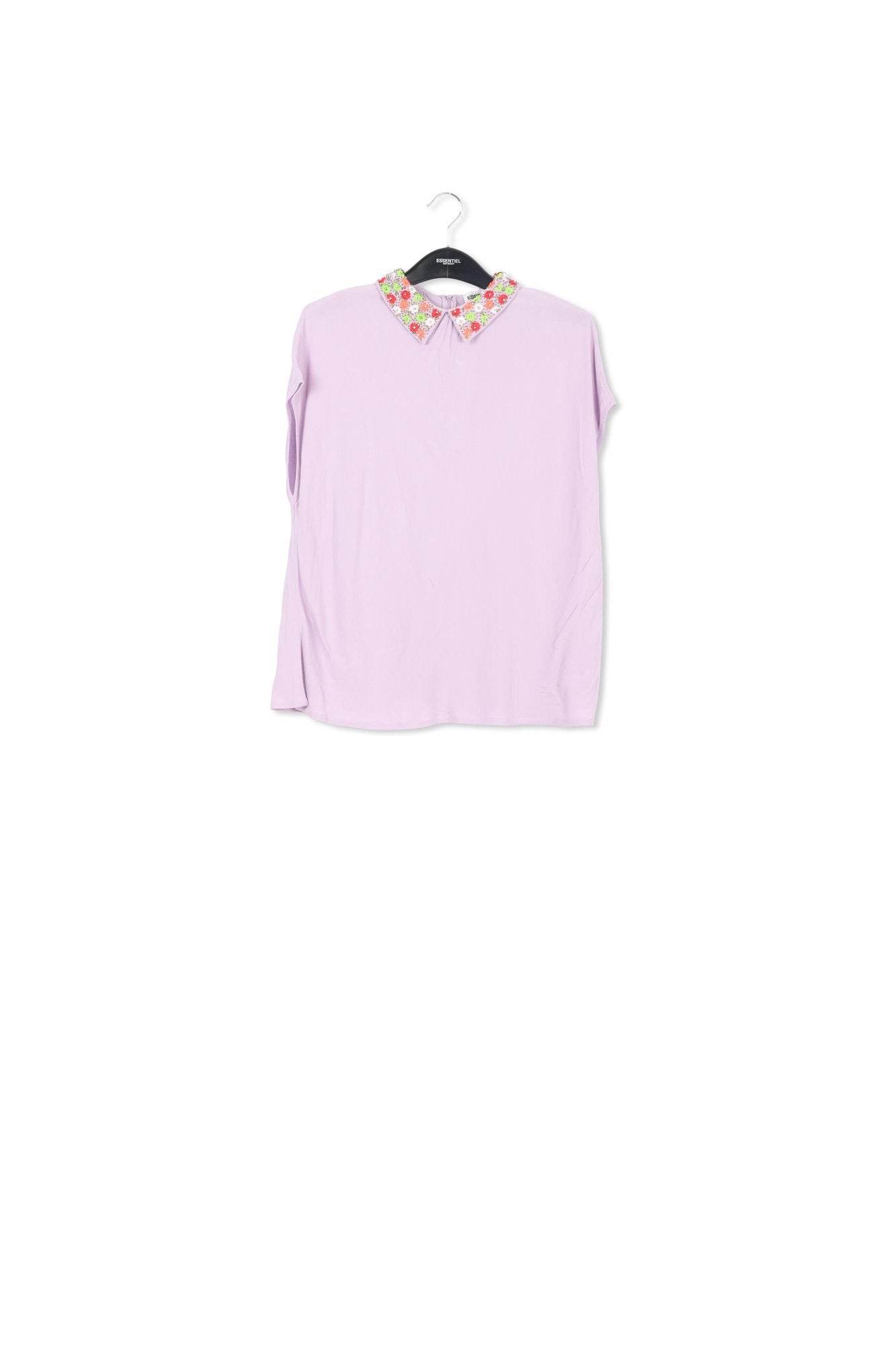 Lila top met sierkraag RE—SSENTIEL | Essentiel second hand