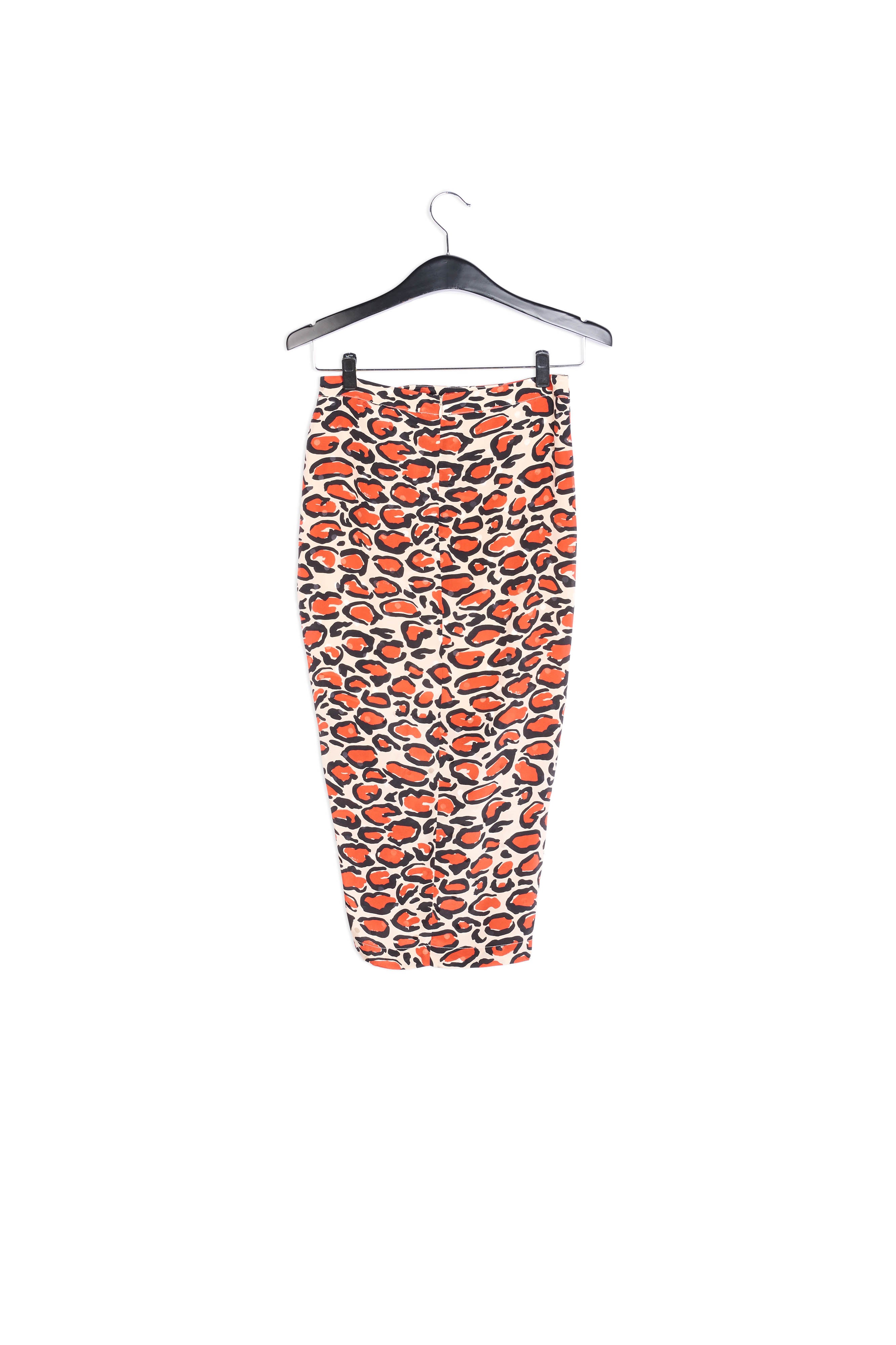 Gebroken witte zijden kokerrok met luipaardprint RE—SSENTIEL | Essentiel second hand