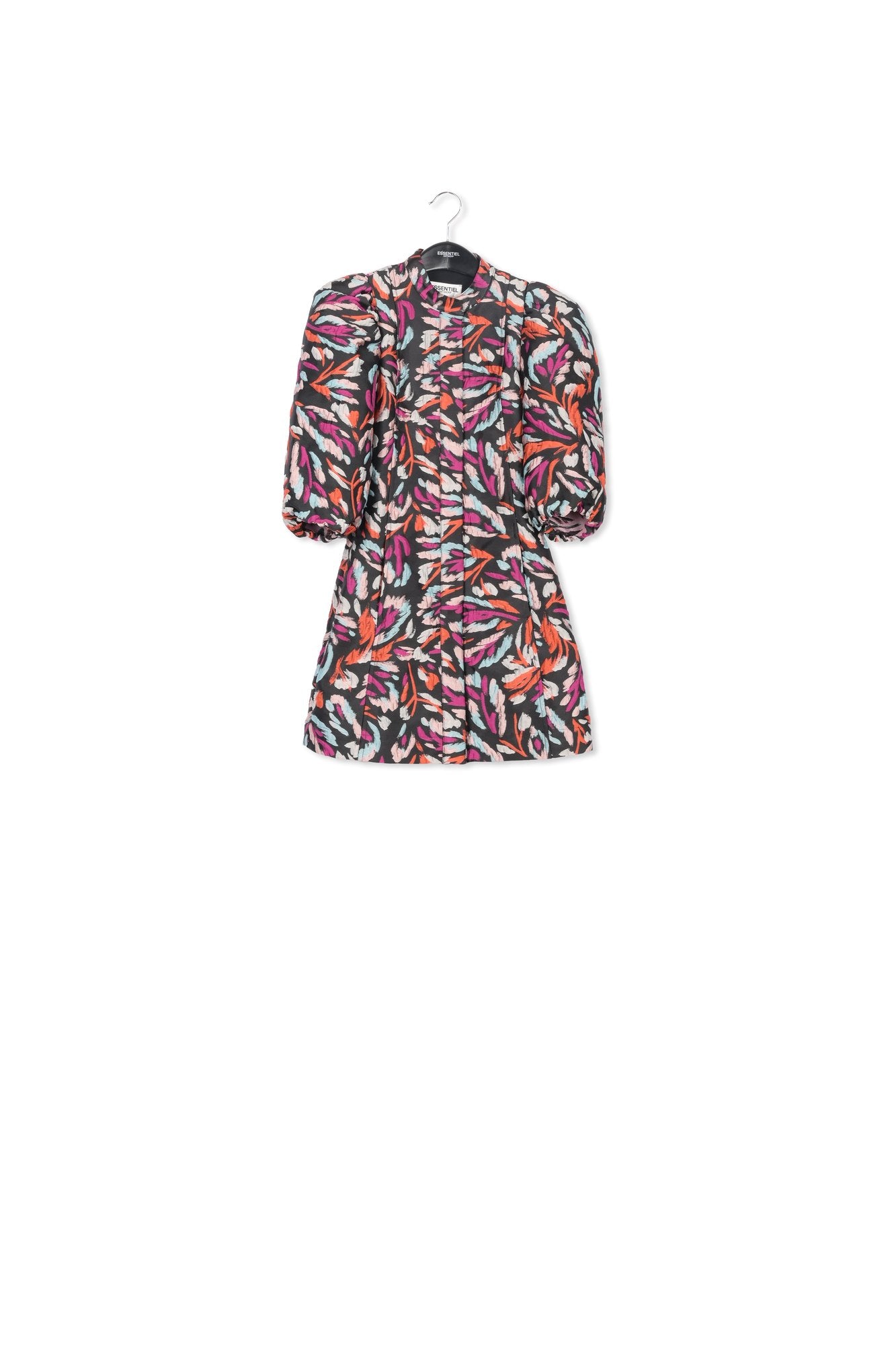 Black, orange and purple jacquard mini dress RE—SSENTIEL | Essentiel second hand