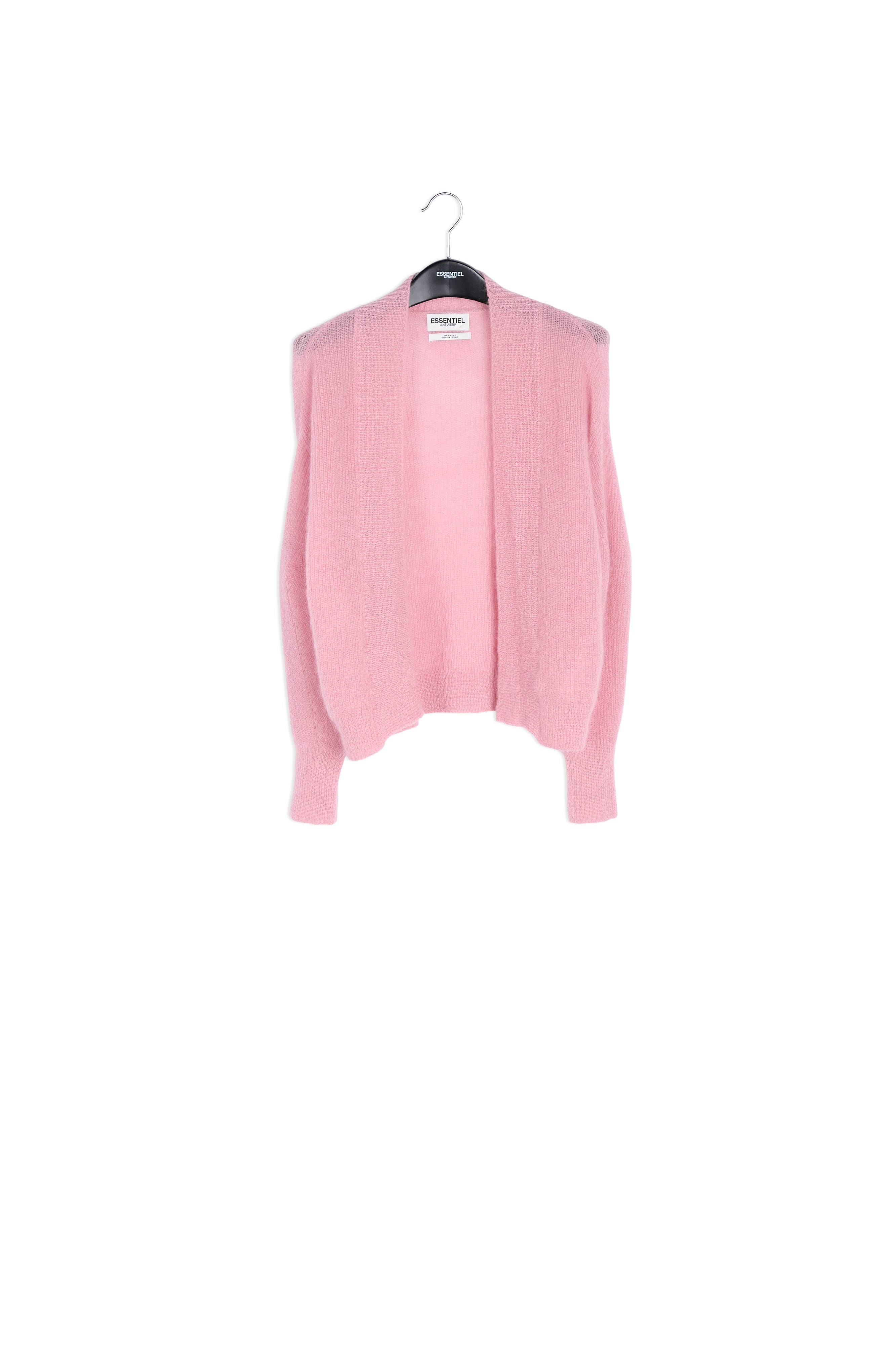Dusty pink light knitted open cardigan RE—SSENTIEL | Essentiel second hand
