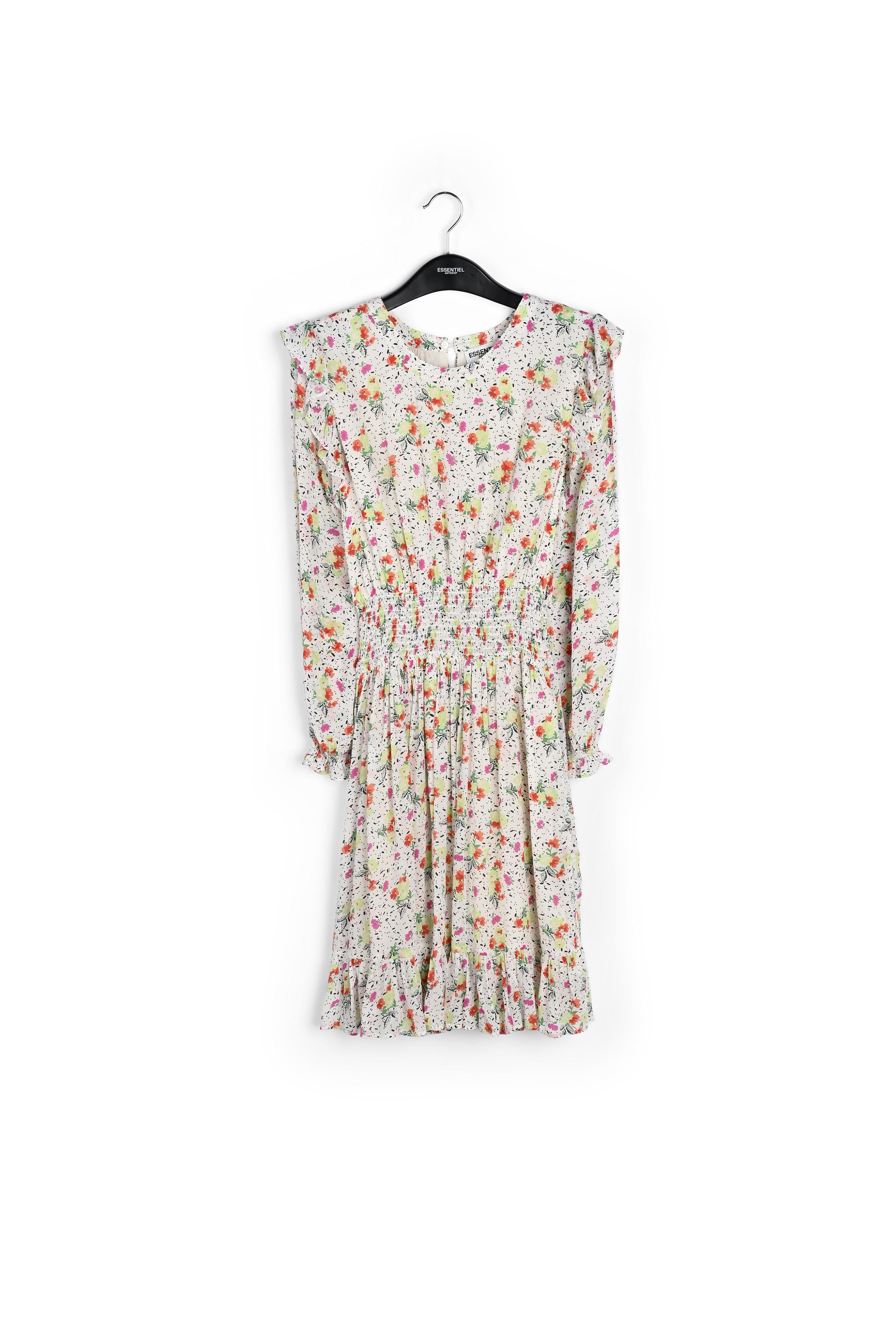 Off-white floral print midi dress RE—SSENTIEL | Essentiel second hand