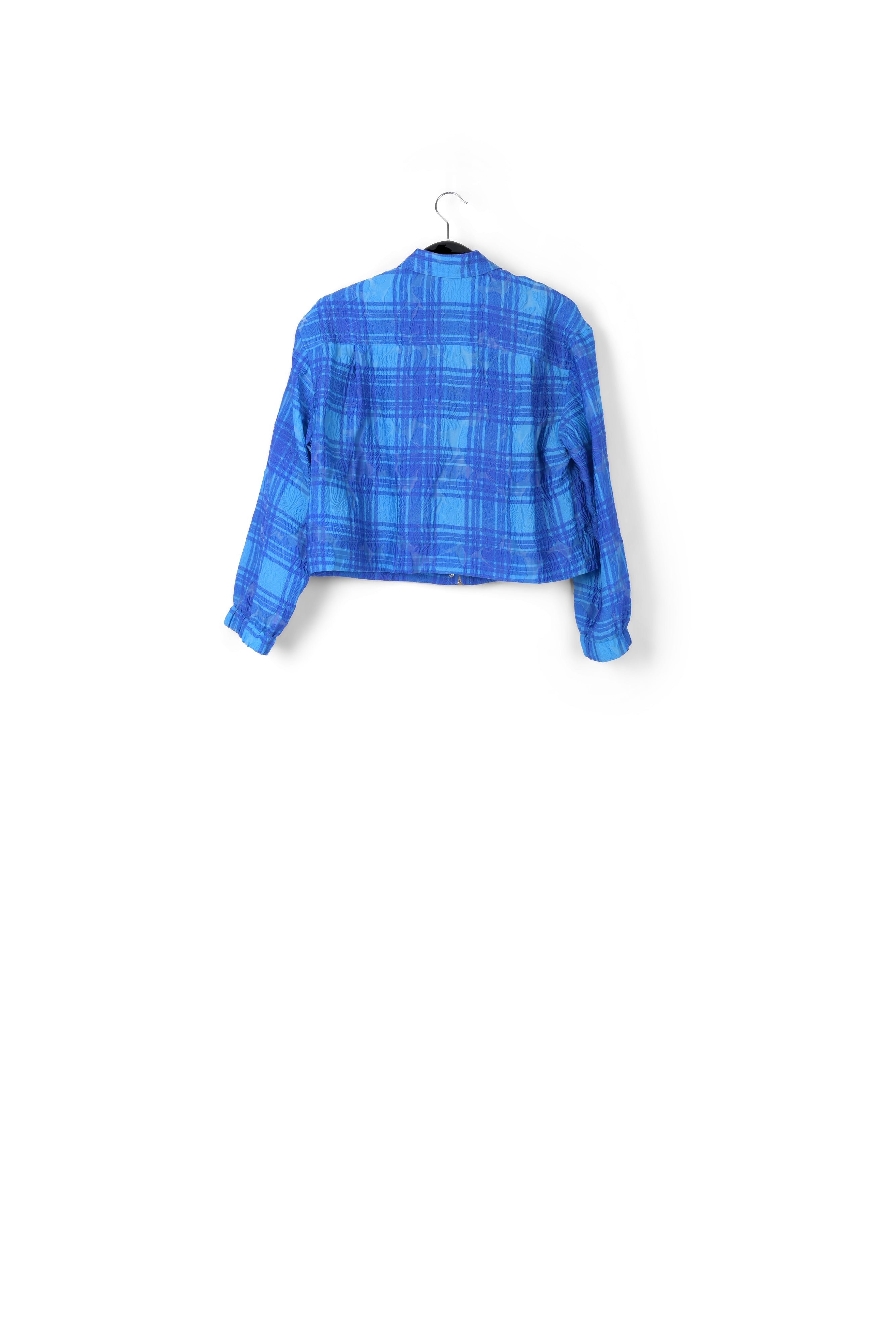Blue checked cropped jacket RE—SSENTIEL | Essentiel second hand
