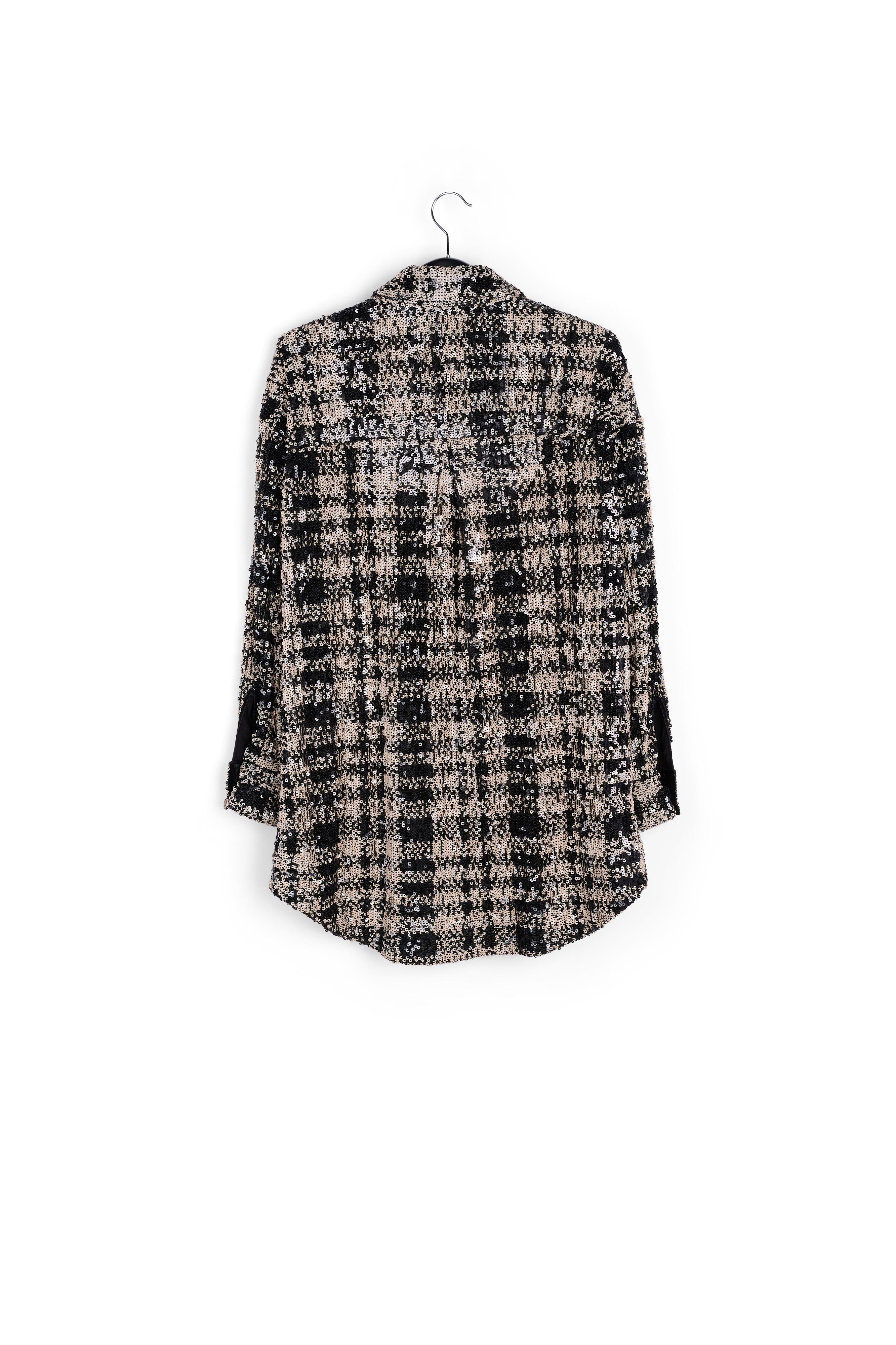 Black and white sequined overshirt RE—SSENTIEL | Essentiel second hand
