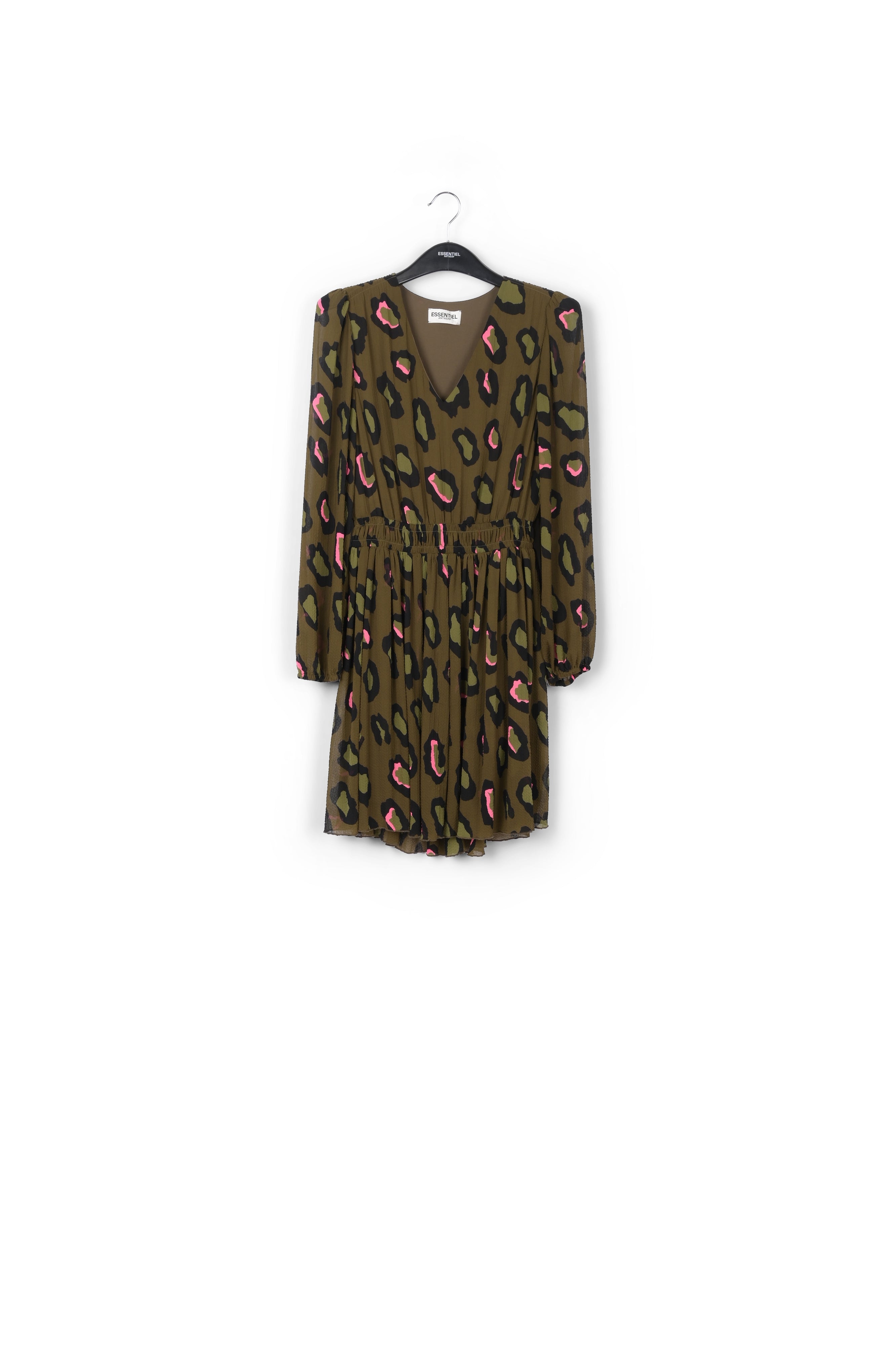 Mini-robe kaki à imprimé léopard RE—SSENTIEL | Essentiel second hand