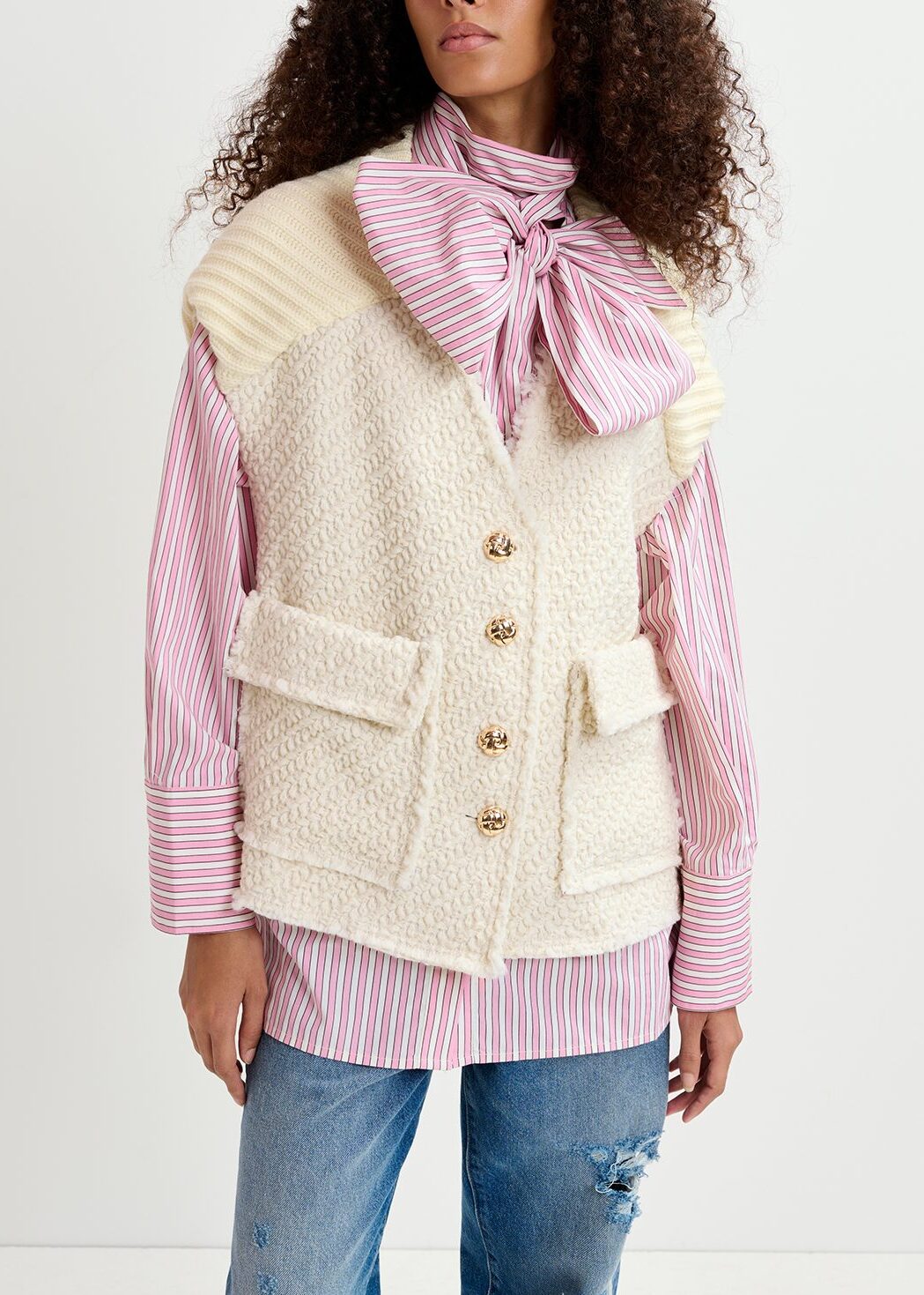 Veste sans manches en tricot écru RE—SSENTIEL | Essentiel second hand