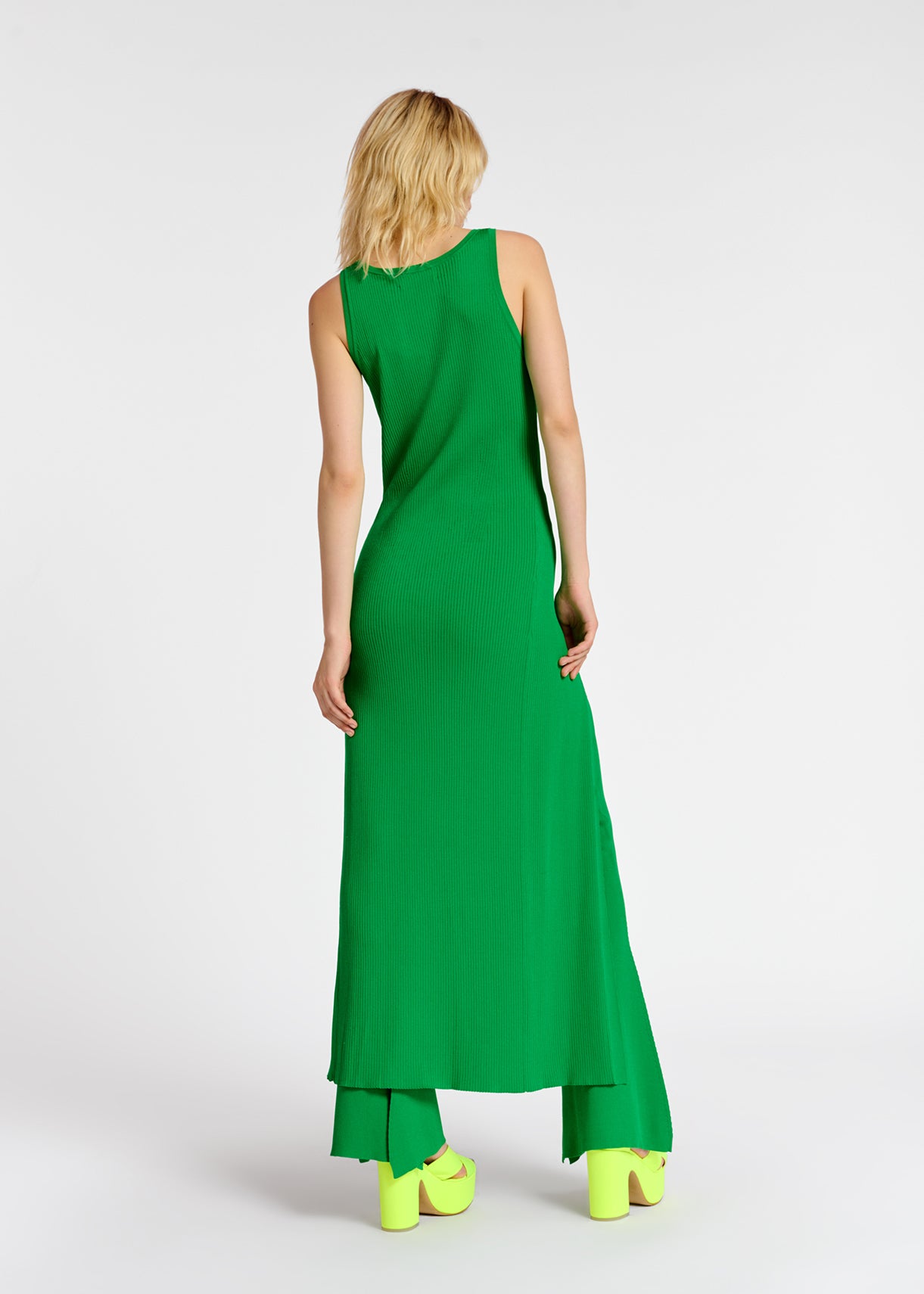 Green long rib-knitted cardigan RE—SSENTIEL | Essentiel second hand