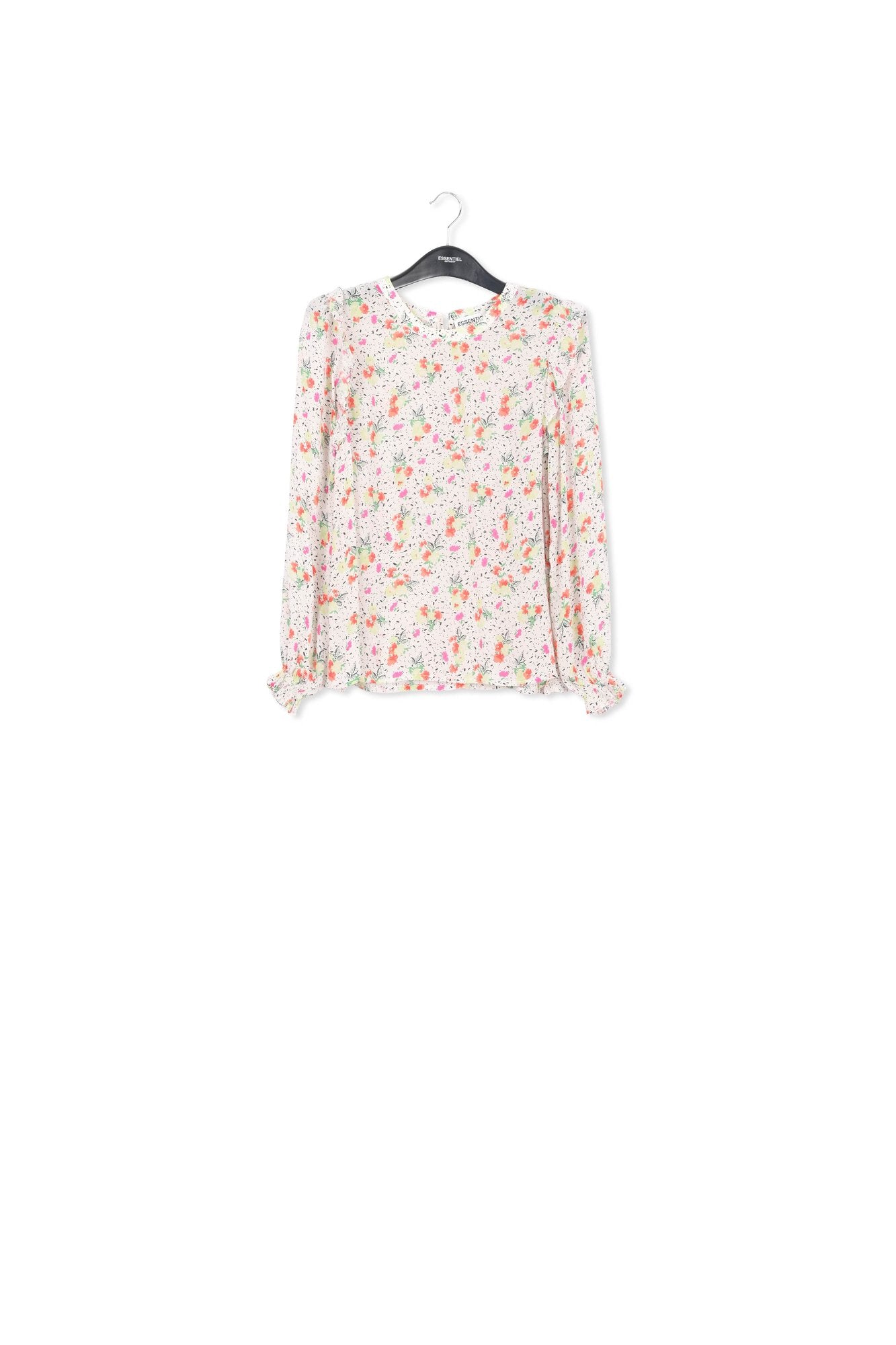 Top blanc cassé fleuri à ruches RE—SSENTIEL | Essentiel second hand