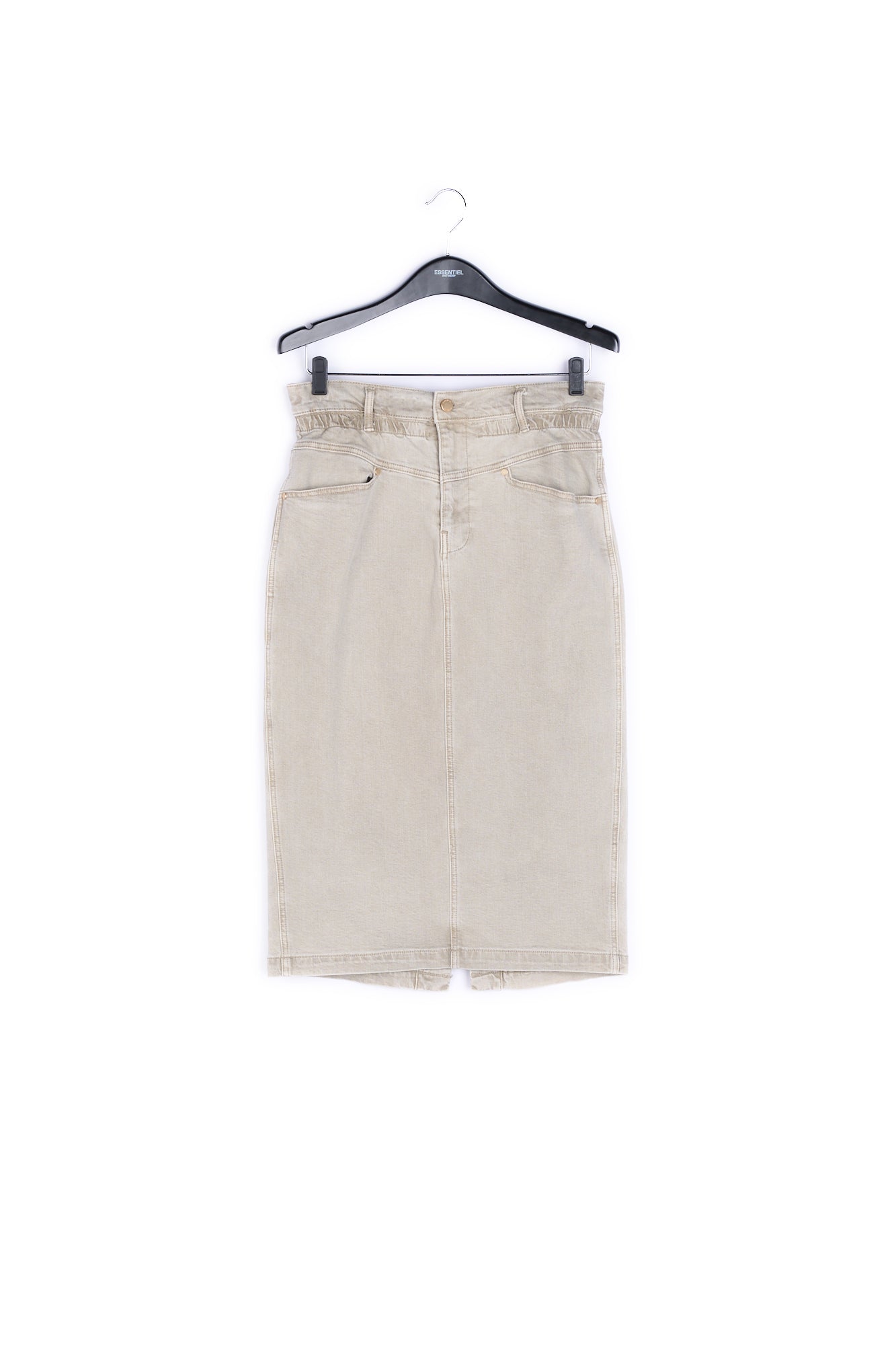 Beige denim pencil skirt RE—SSENTIEL | Essentiel second hand