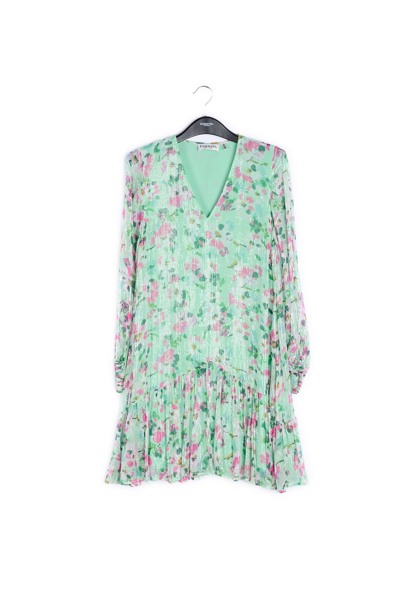 Mint green floral-print a-line dress RE—SSENTIEL | Essentiel second hand