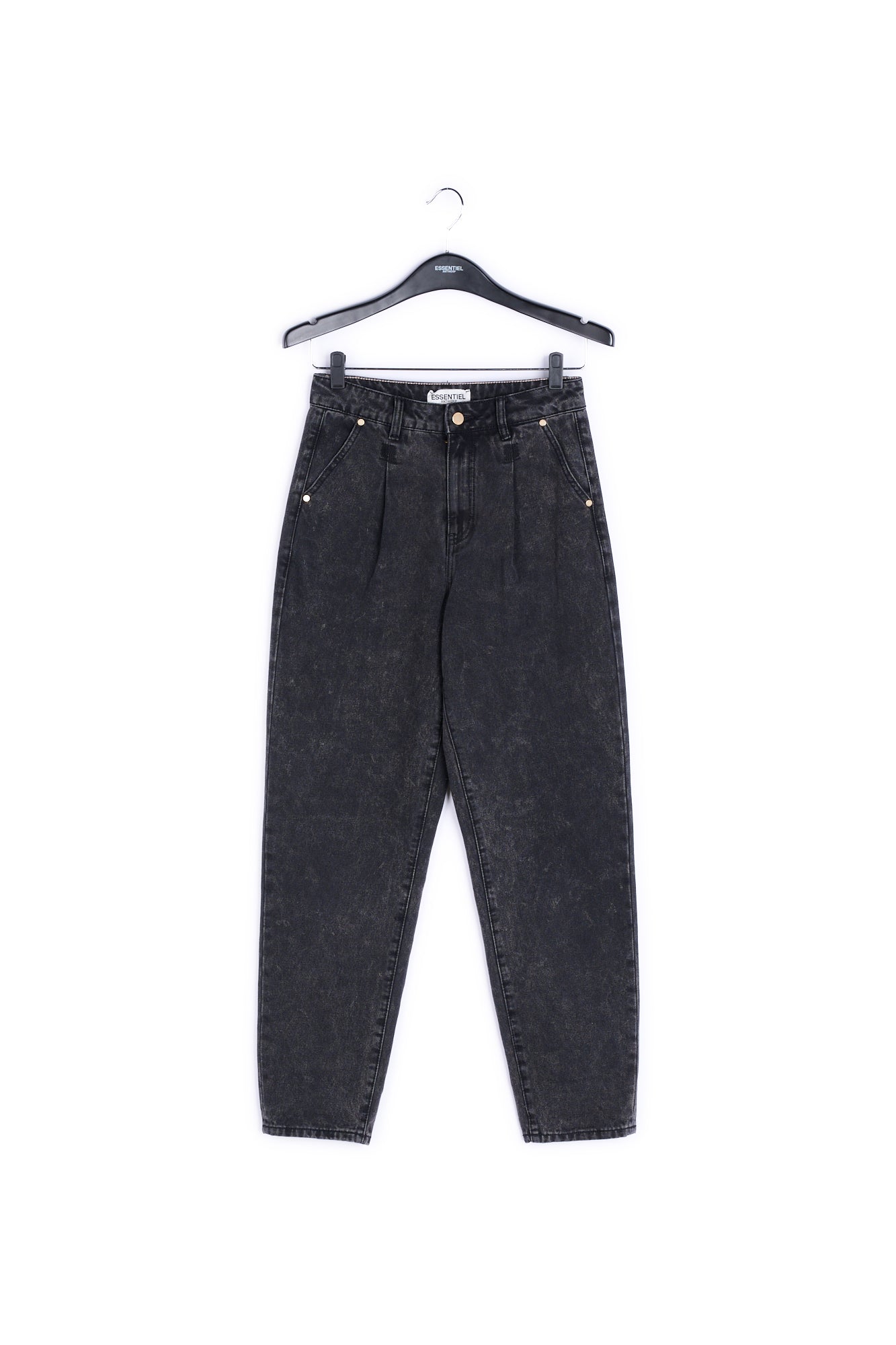 Dark grey high-rise tapered jeans RE—SSENTIEL | Essentiel second hand