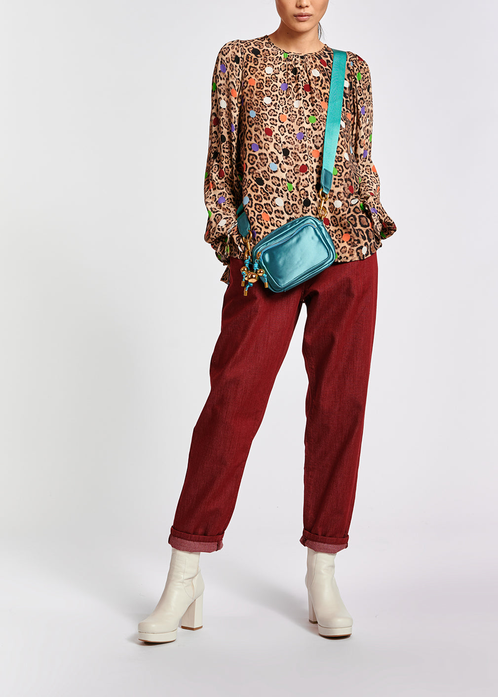 Leopard print and dots loose-fit top RE—SSENTIEL | Essentiel second hand