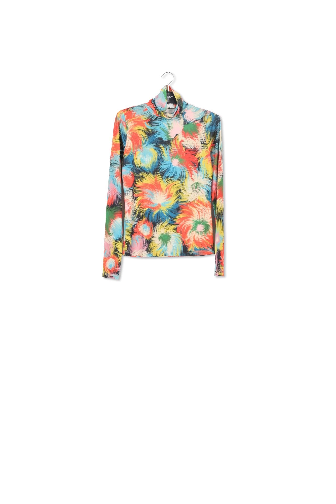 Multicolor abstract-print turtleneck top RE—SSENTIEL | Essentiel second hand