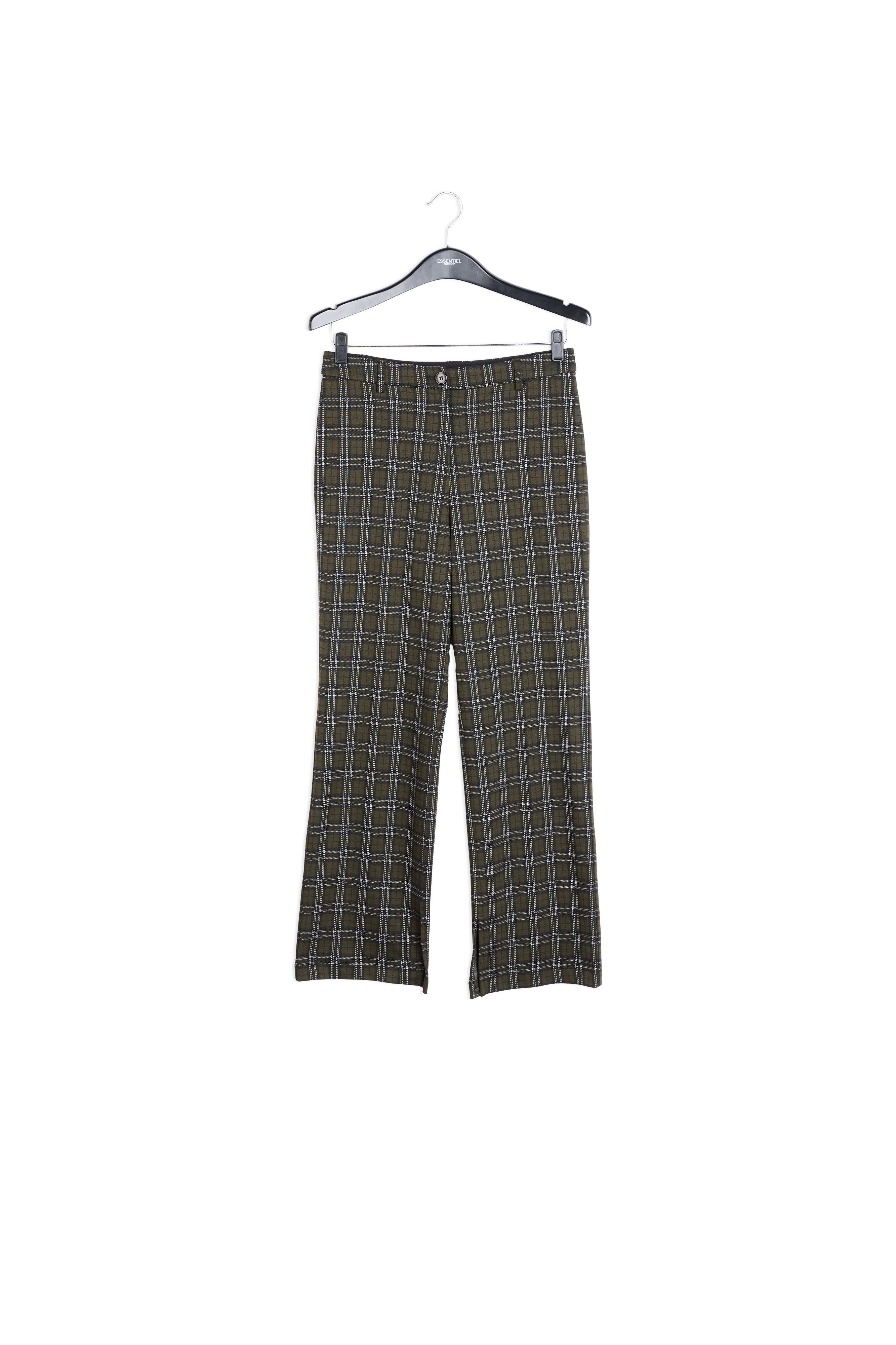 Khaki checked tailored pants RE—SSENTIEL | Essentiel second hand